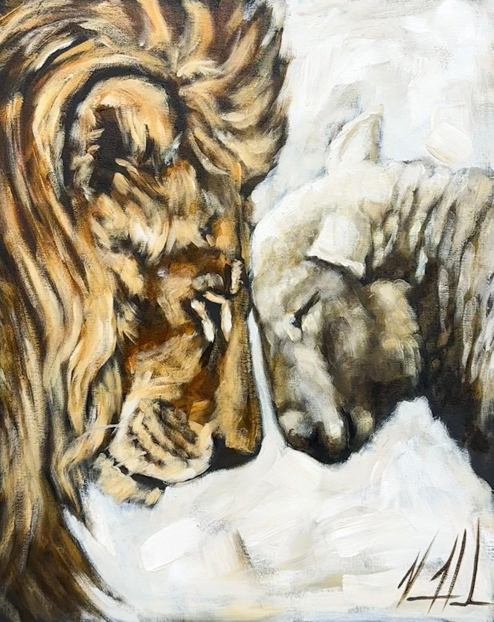 Compassion of a King - 16”x20” Original Acrylic Painting Original Painting Vanessa Horabuena