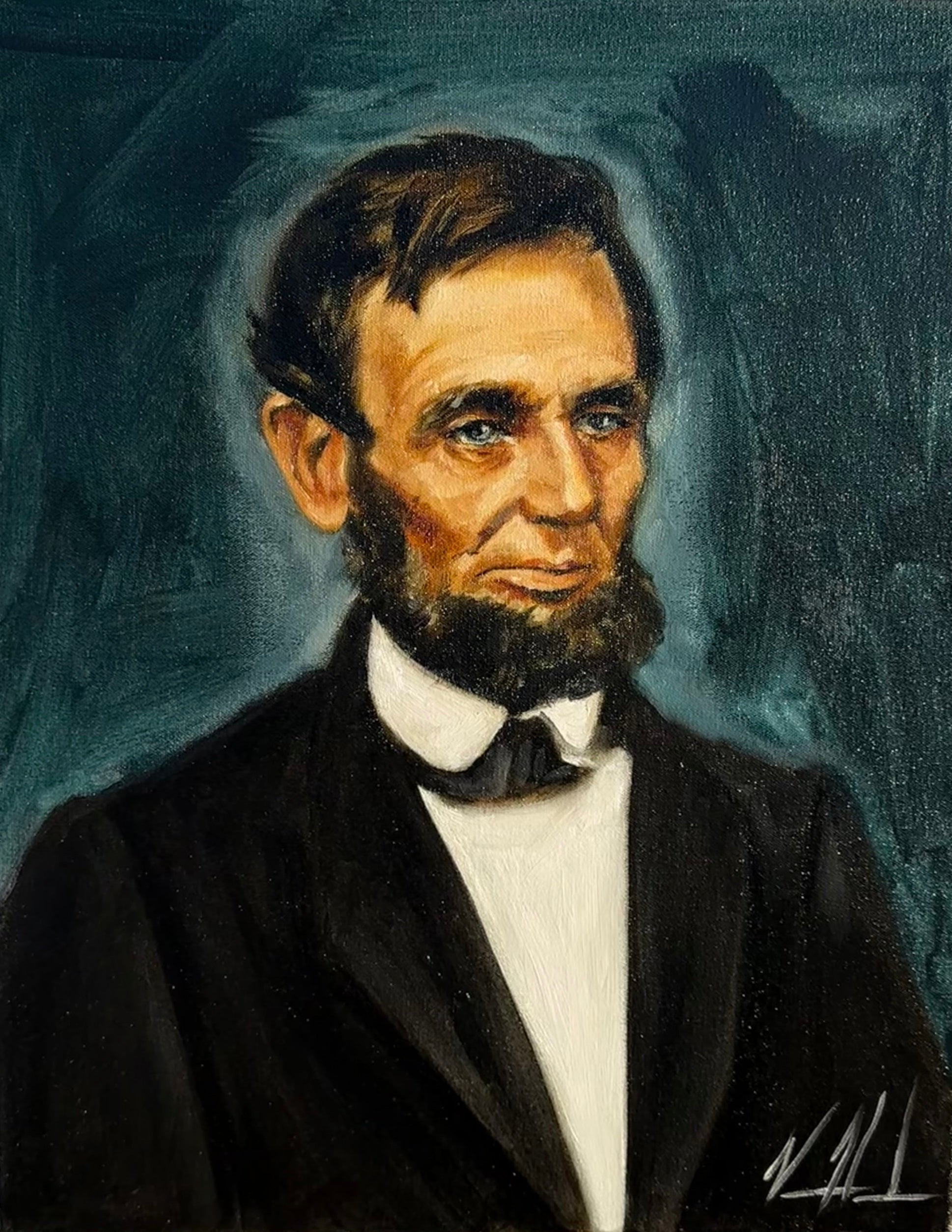 Abraham Lincoln - 16”x20” Original Oil Painting Original Painting Vanessa Horabuena