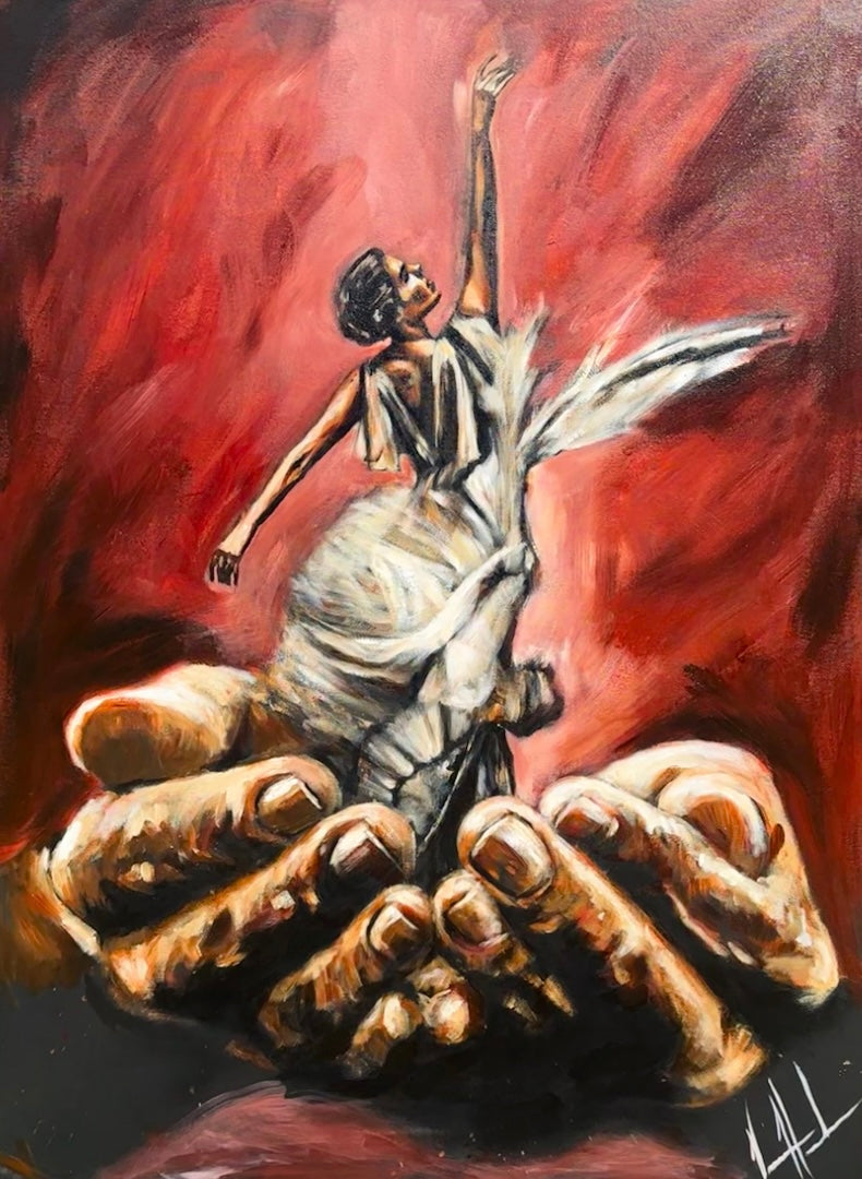 Endless Dance in the Father’s Hands - 36”x48” Original Acrylic Painting th Original Painting Vanessa Horabuena