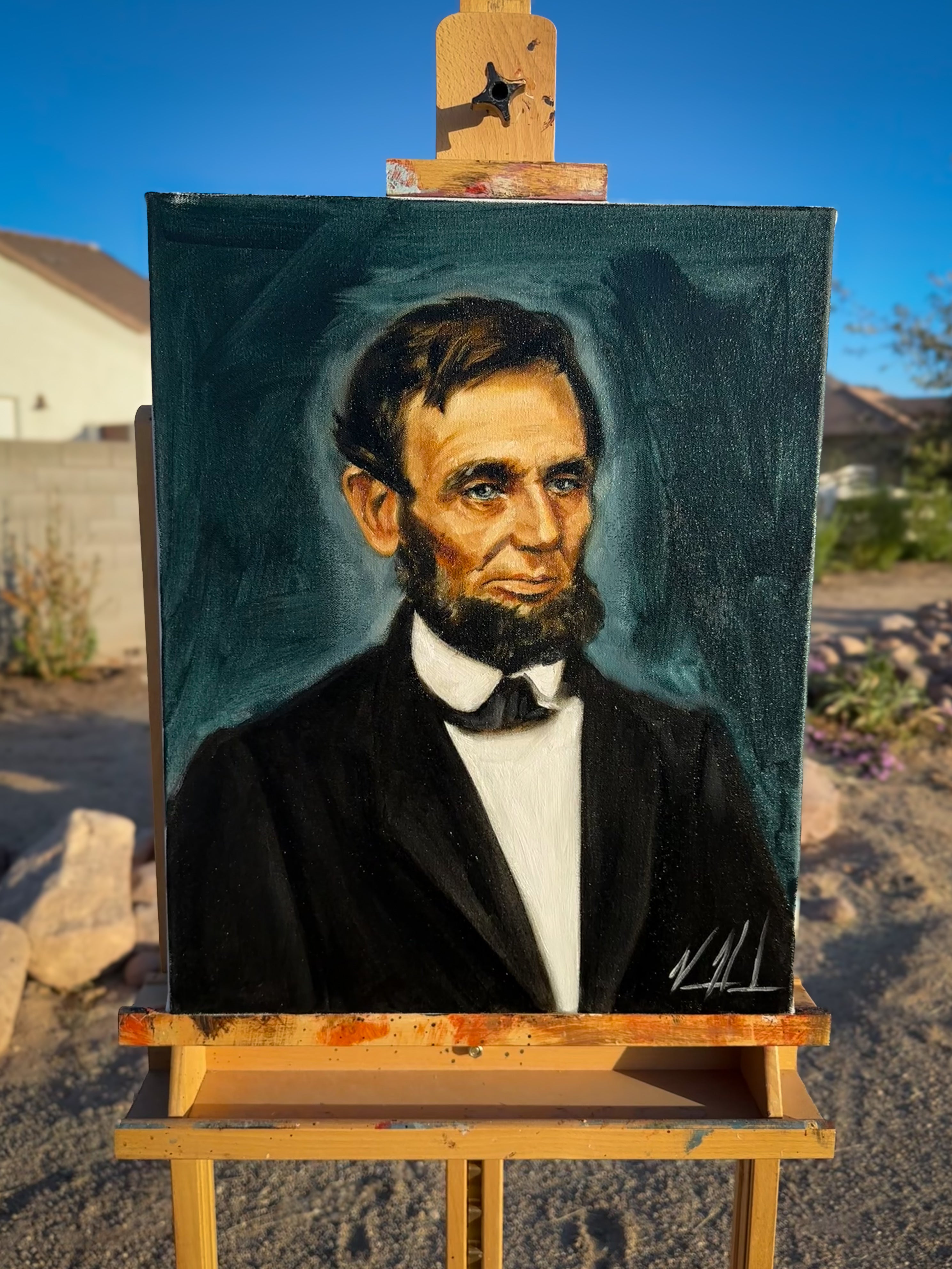Abraham Lincoln - 16”x20” Original Oil Painting Original Painting Vanessa Horabuena