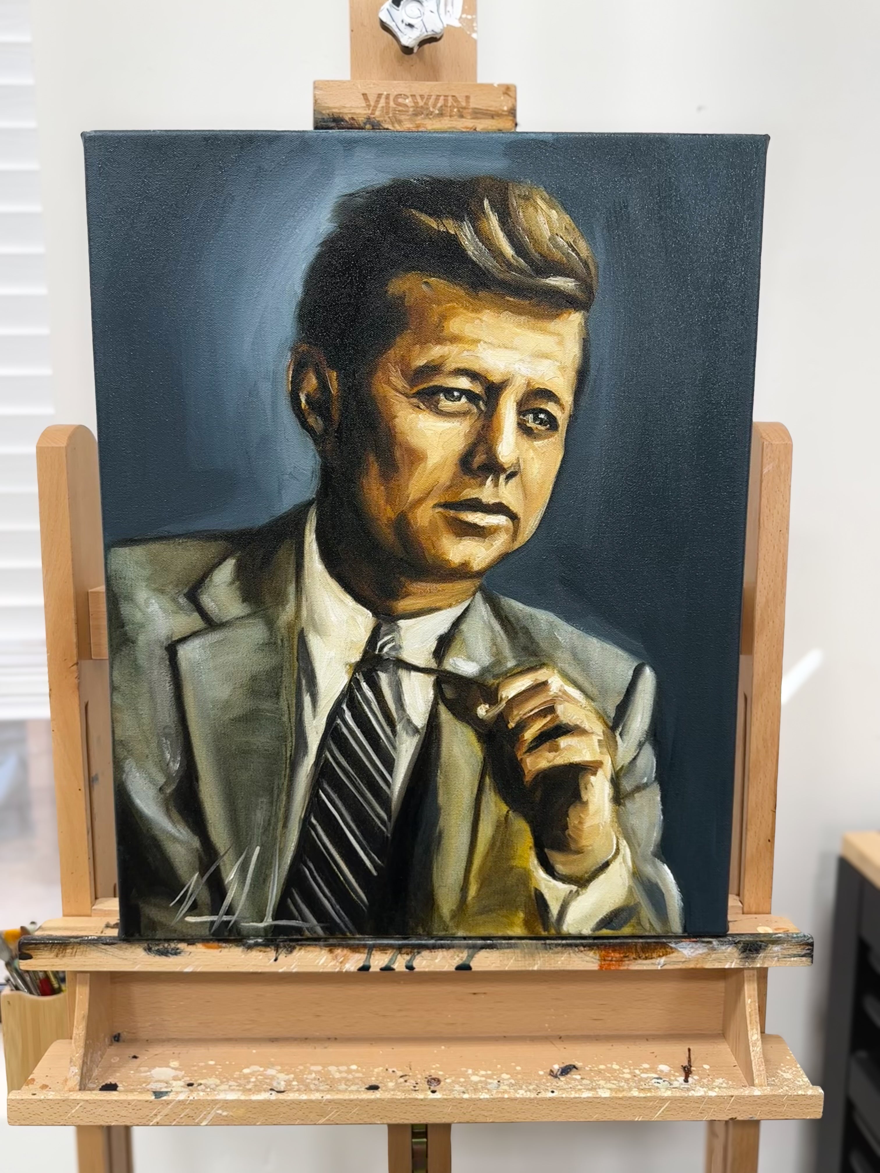 JFK - Reckoning - 16”x20” Original Oil Painting Original Painting Vanessa Horabuena