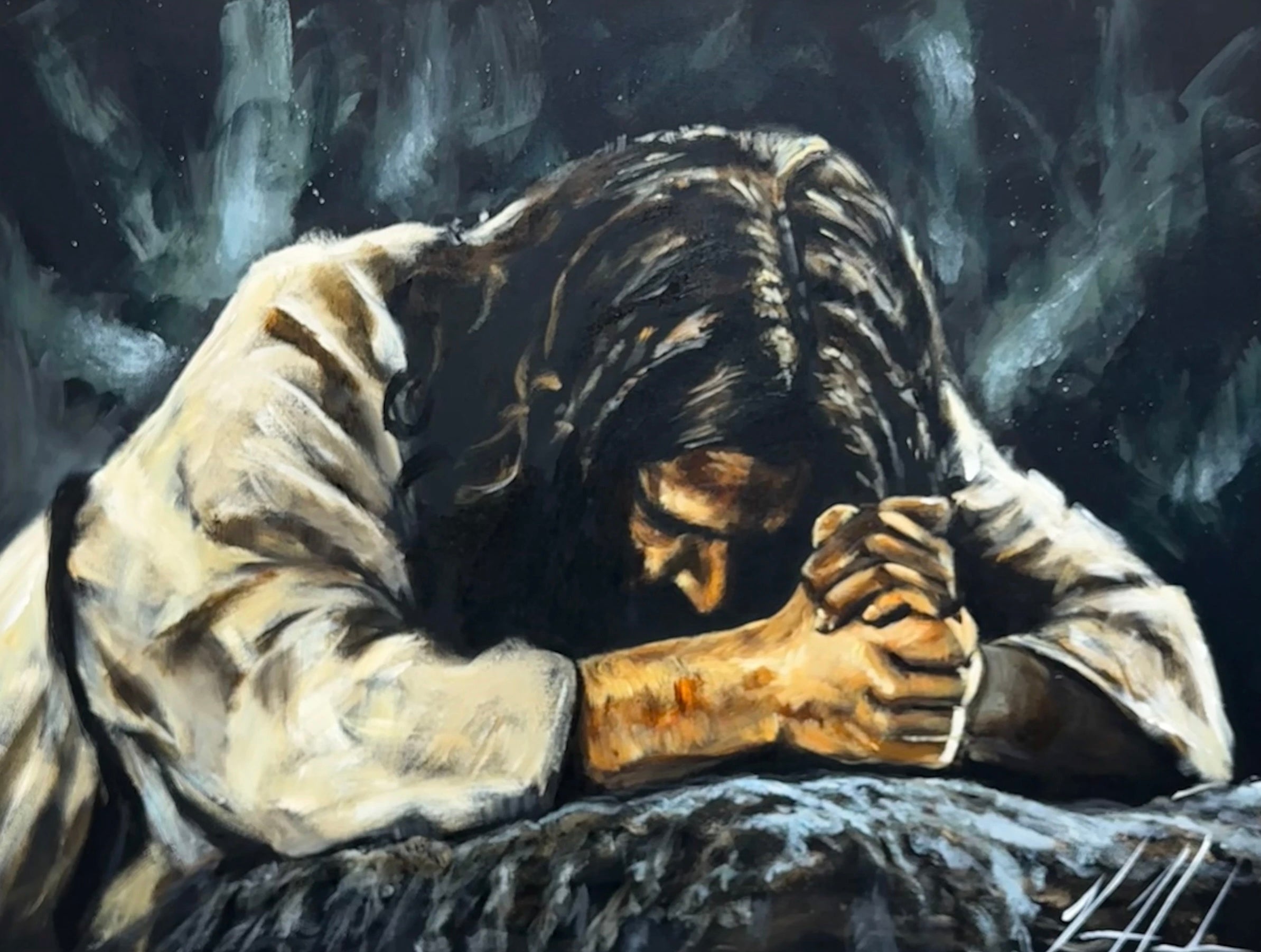 Thy Will Be Done - 30βx40β Original Acrylic Painting Original Painting Vanessa Horabuena