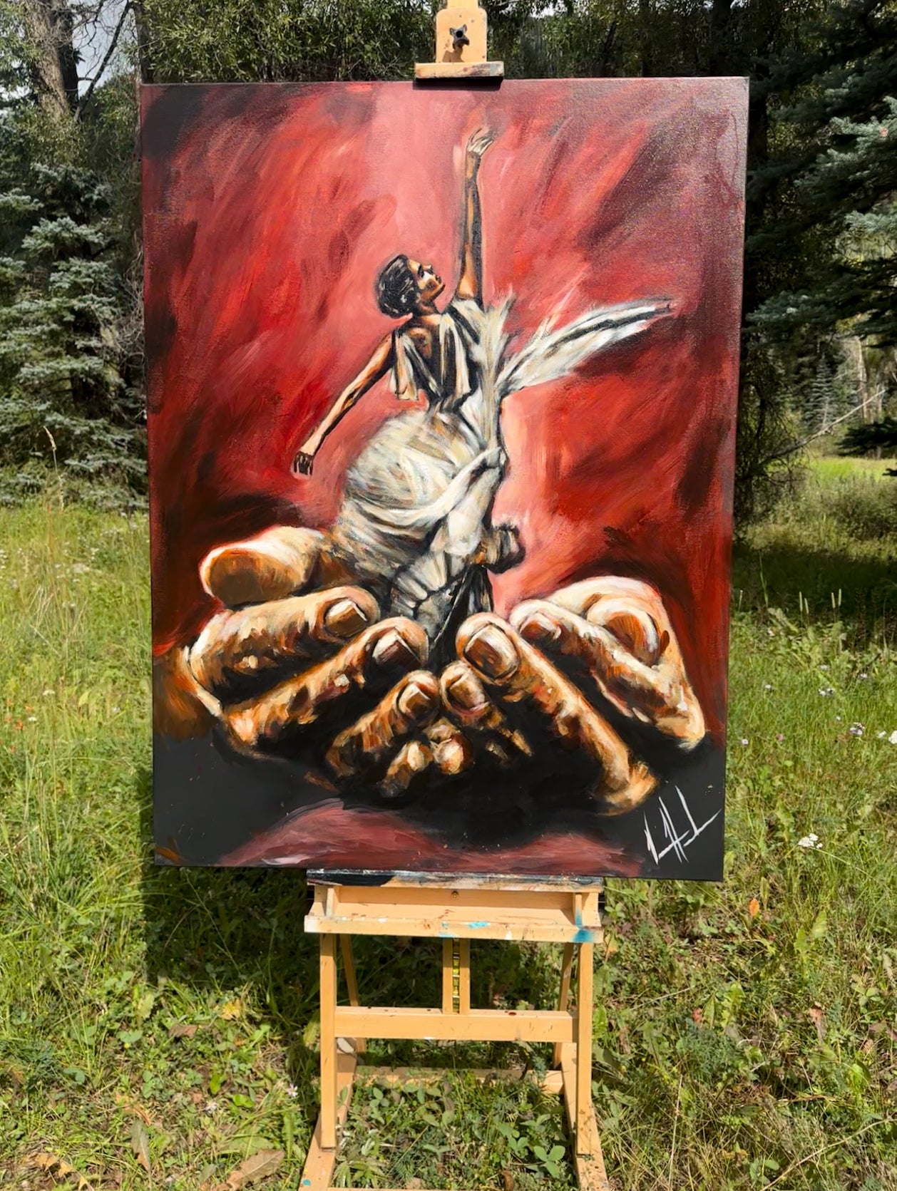 Endless Dance in the Father’s Hands - 36”x48” Original Acrylic Painting th Original Painting Vanessa Horabuena