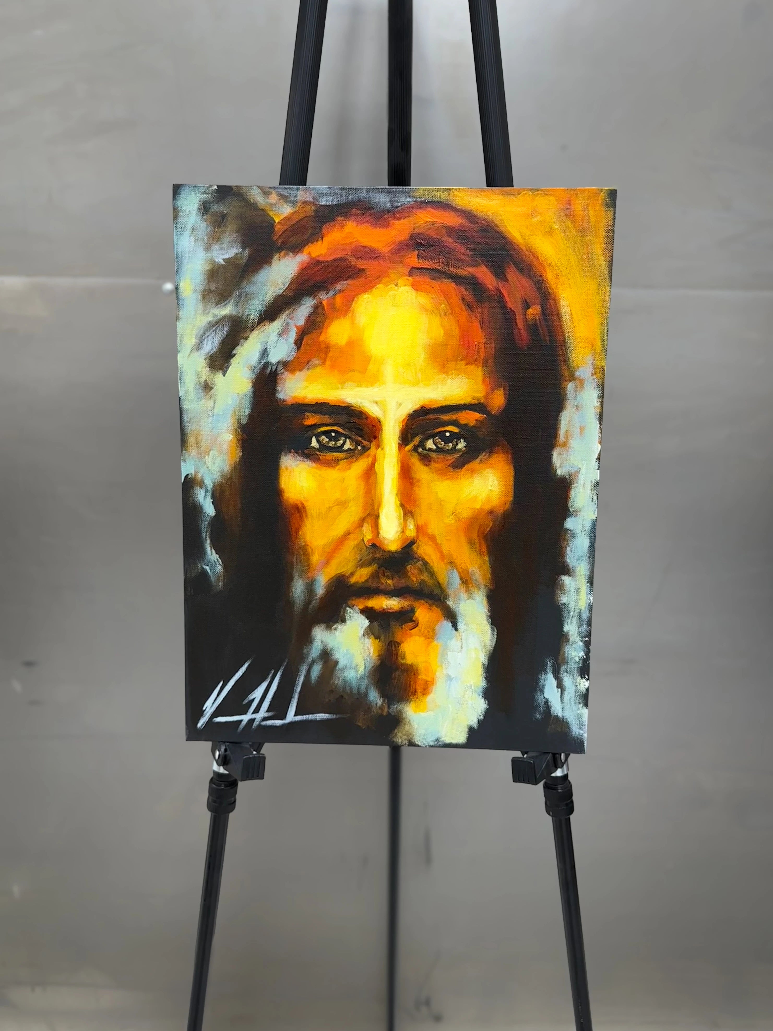 The Shroud of Turin - 12”x16” Original Acrylic Painting Original Painting Vanessa Horabuena