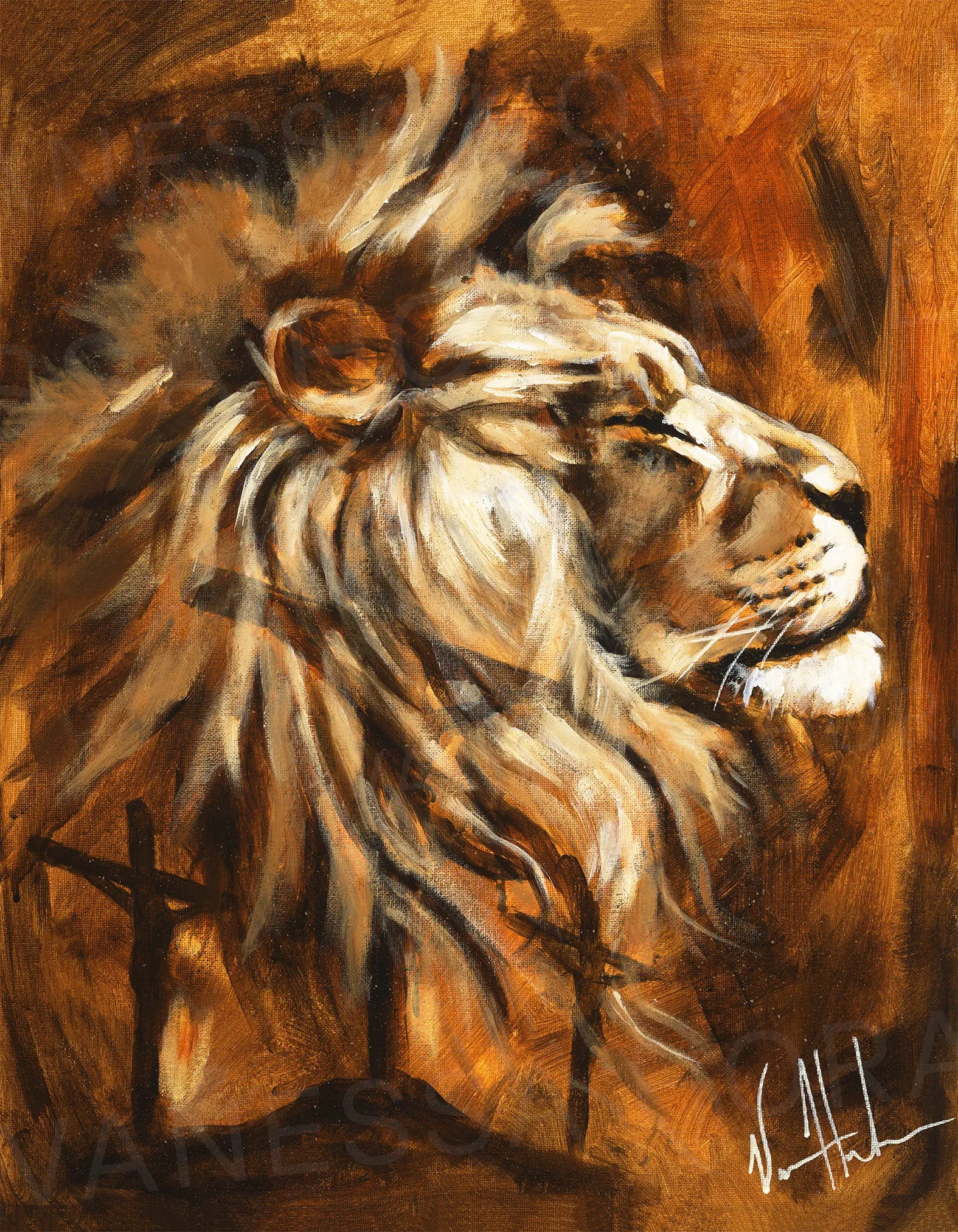 A King's Hill Lion Art Print Vanessa Horabuena