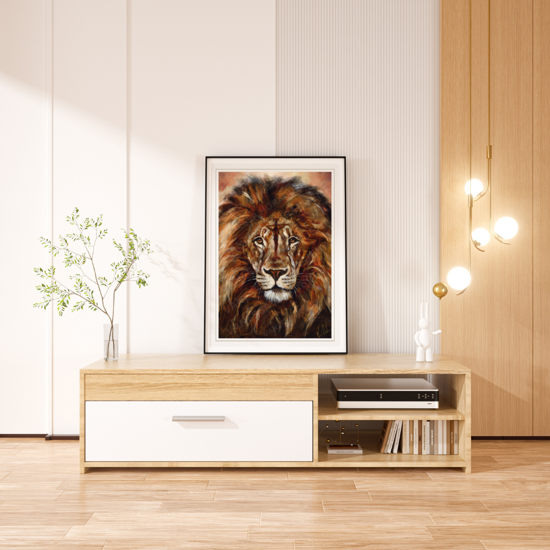 King of Heaven - Glorious Reign (Hand Embellishment Canvas Print) Lion Art Print Vanessa Horabuena