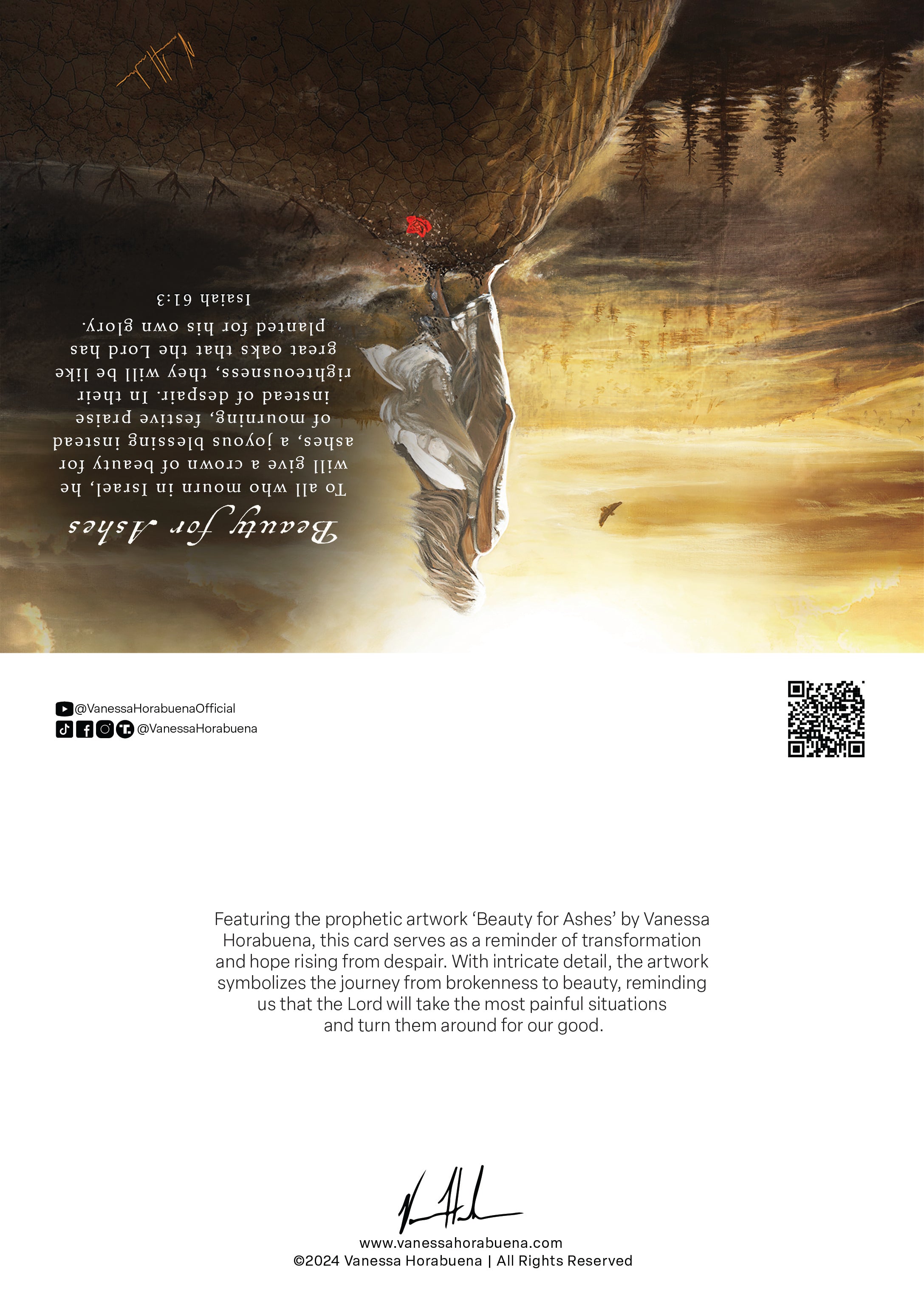 Beauty For Ashes Greeting Card Vanessa Horabuena