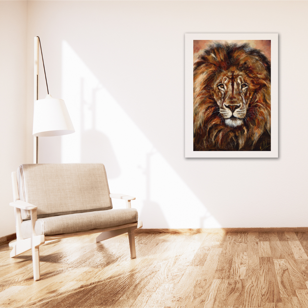 King of Heaven - Glorious Reign (Hand Embellishment Canvas Print) Lion Art Print Vanessa Horabuena