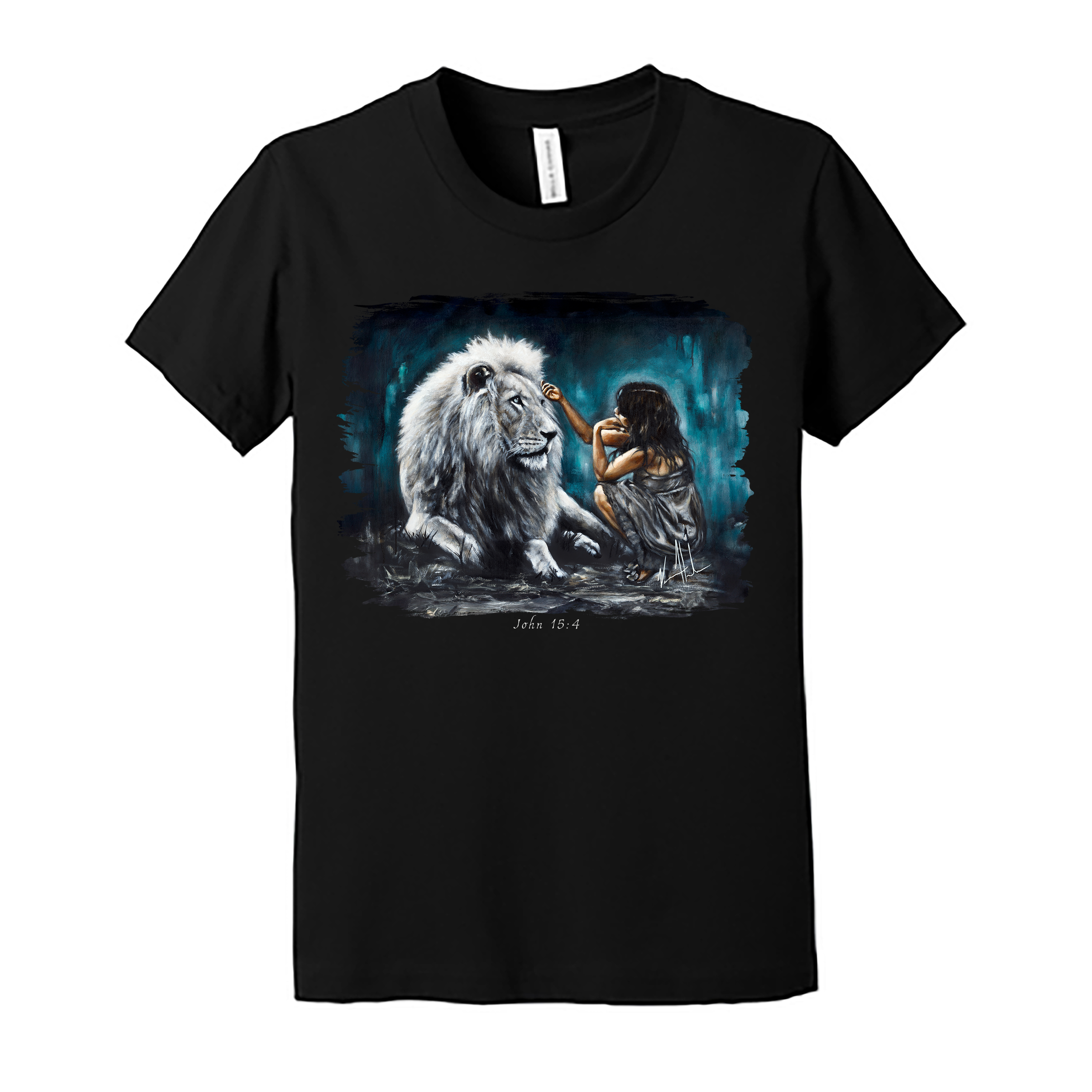 Intimacy with God (Blue Background) - Kids T (Organic Cotton) Organic Cotton Vanessa Horabuena Youth Black Small