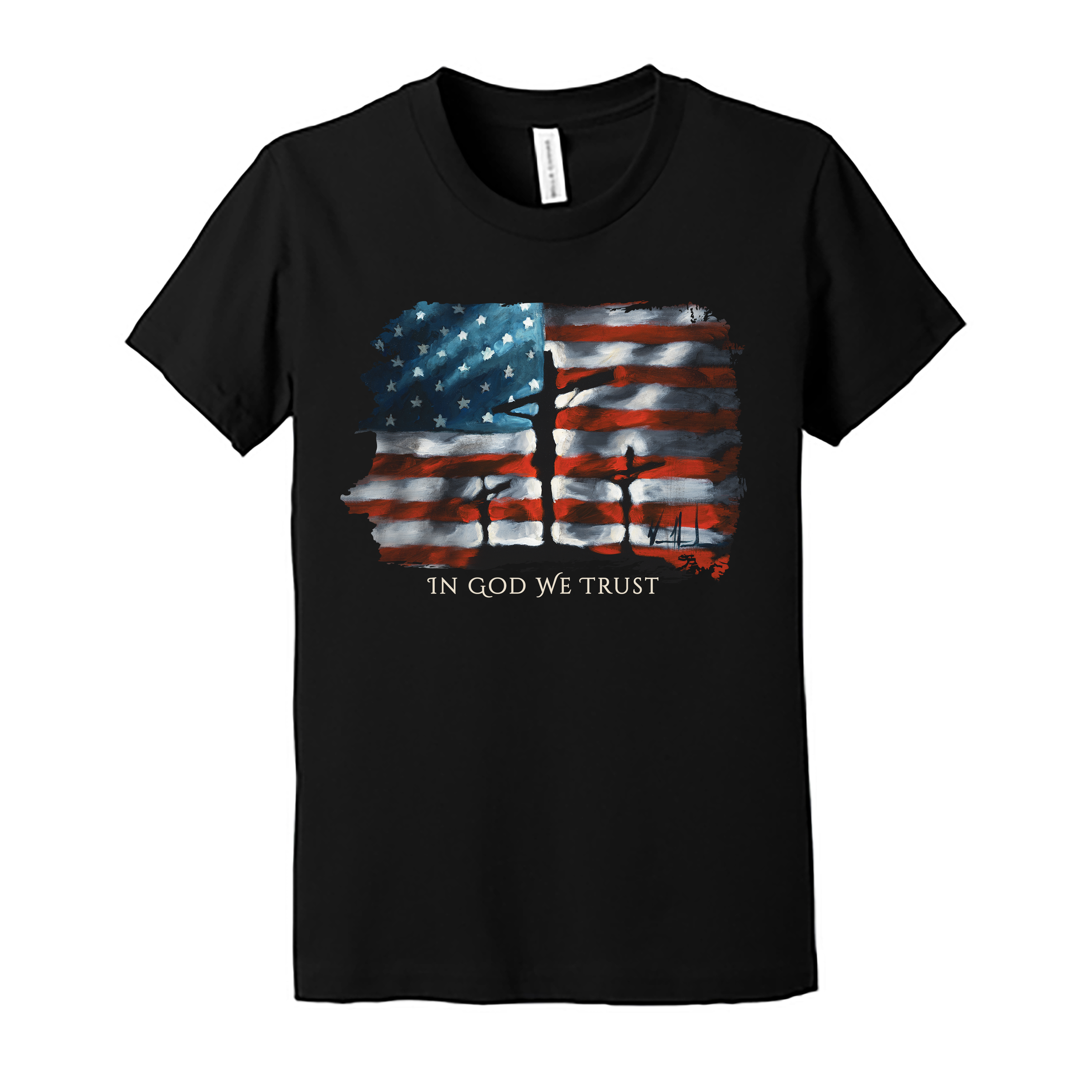 Kids T - In God We Trust -(Organic Cotton) (4th of July) Organic Cotton Vanessa Horabuena Youth Black Small