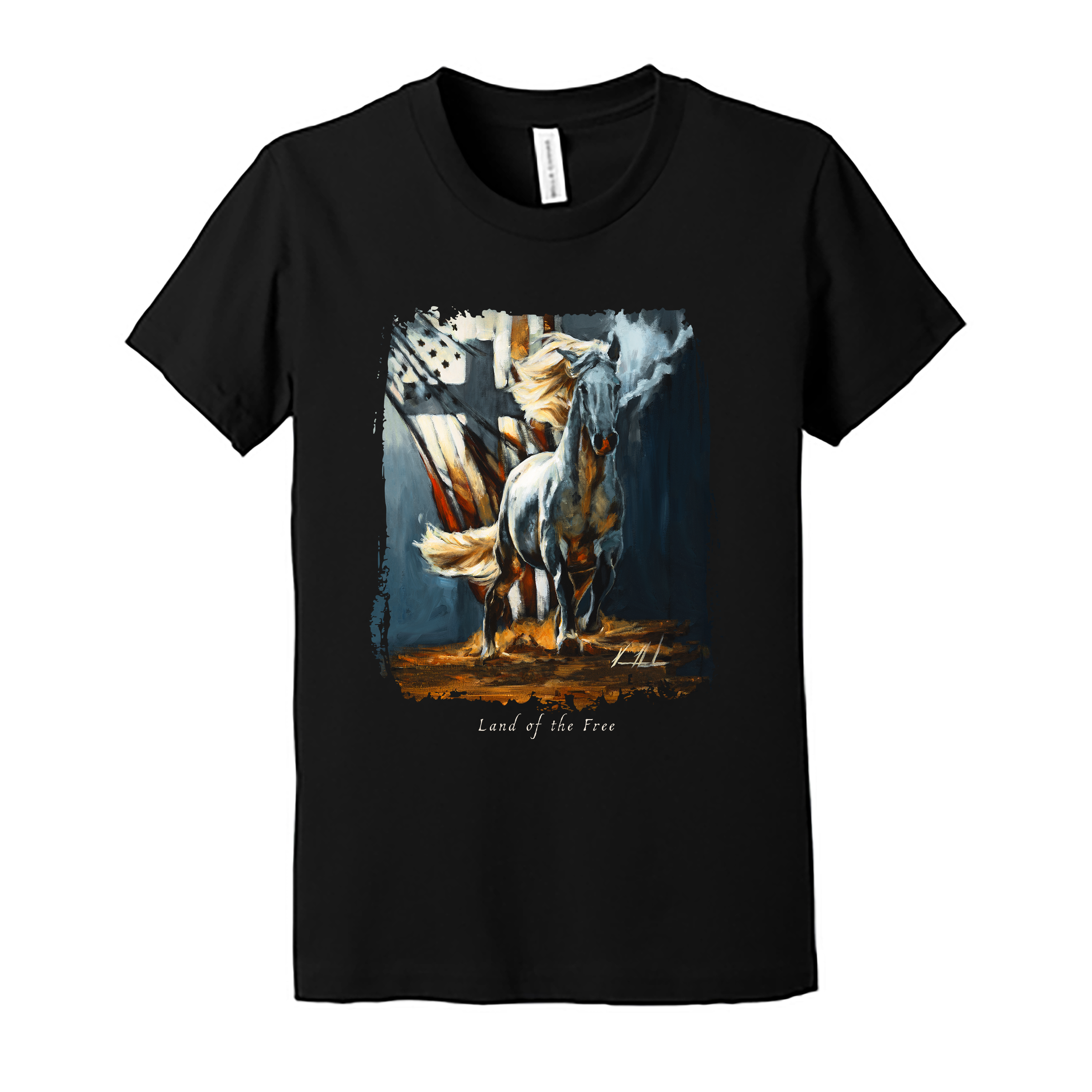 Kids T - Land of the Free - (Organic Cotton) - 4th of July Organic Cotton Vanessa Horabuena Toddler Black Small