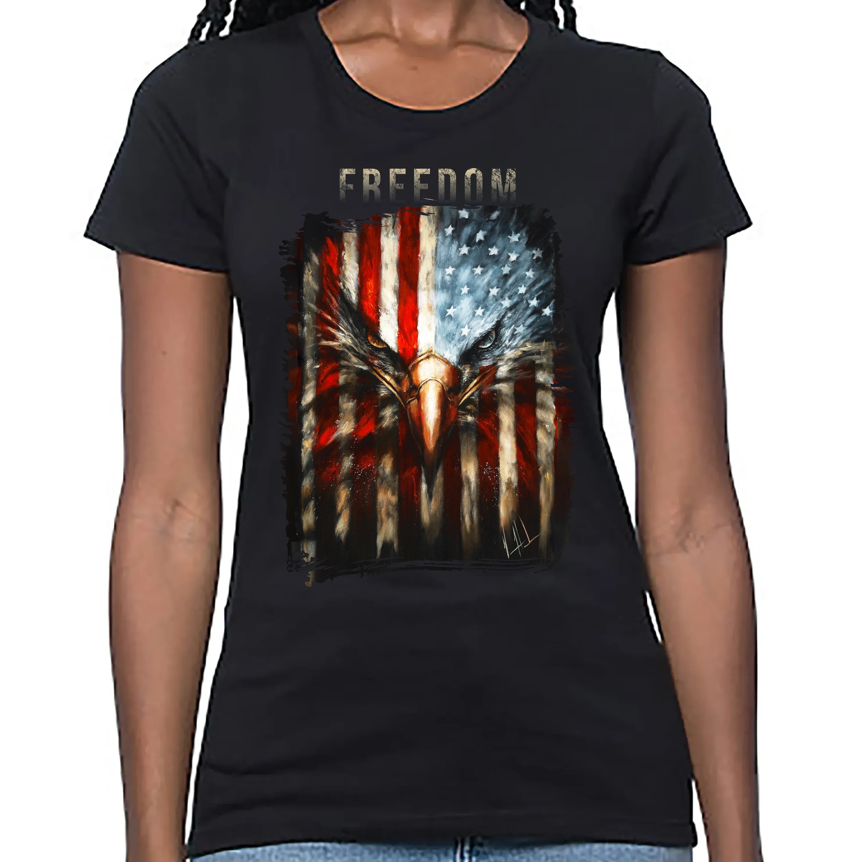 Stripes of Freedom - 4th of July - Women's T (Organic Bamboo) (Copy) Organic Bamboo Vanessa Horabuena