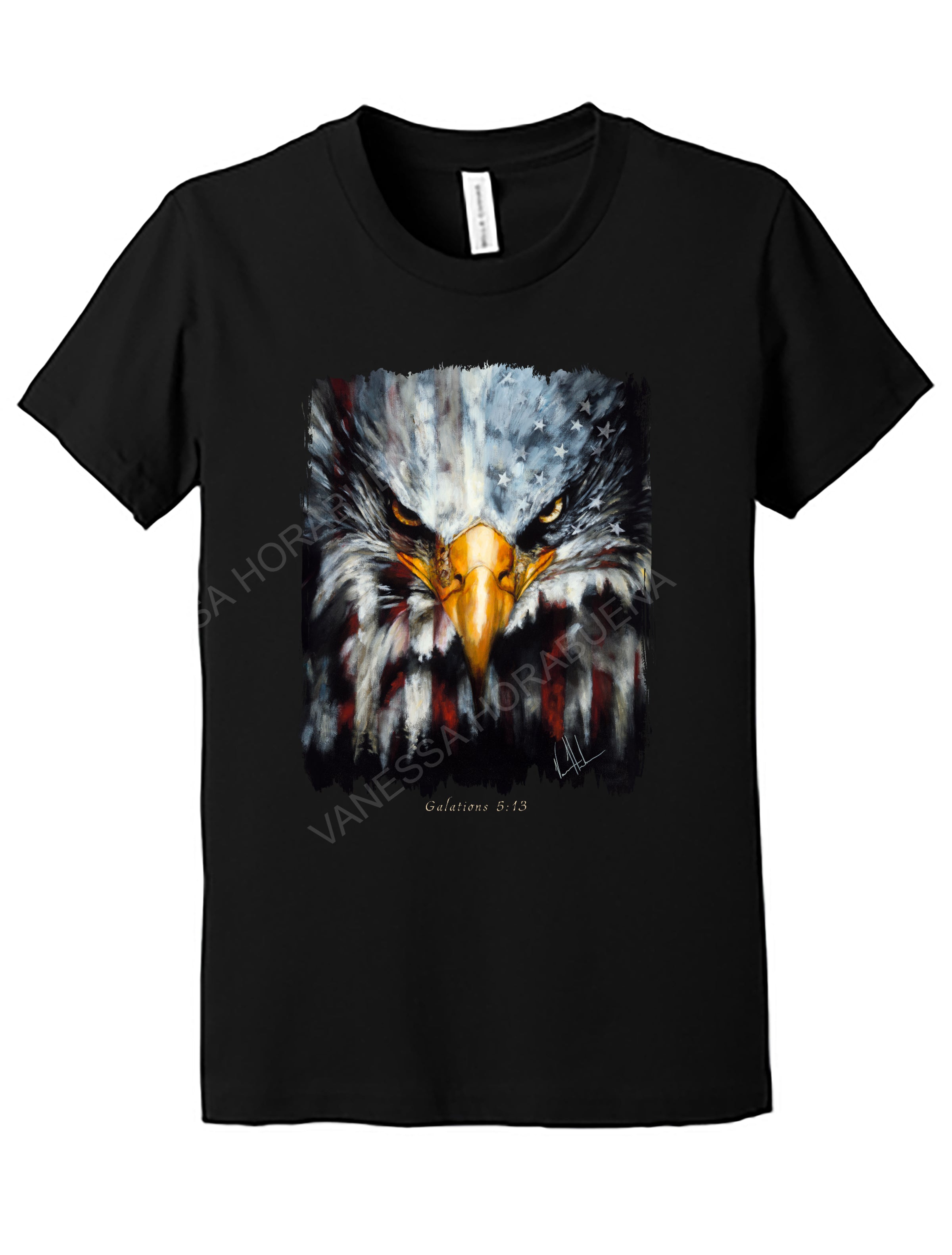 Stripes of Freedom - Kids T (Organic Cotton) Vanessa Horabuena Kids Black Small