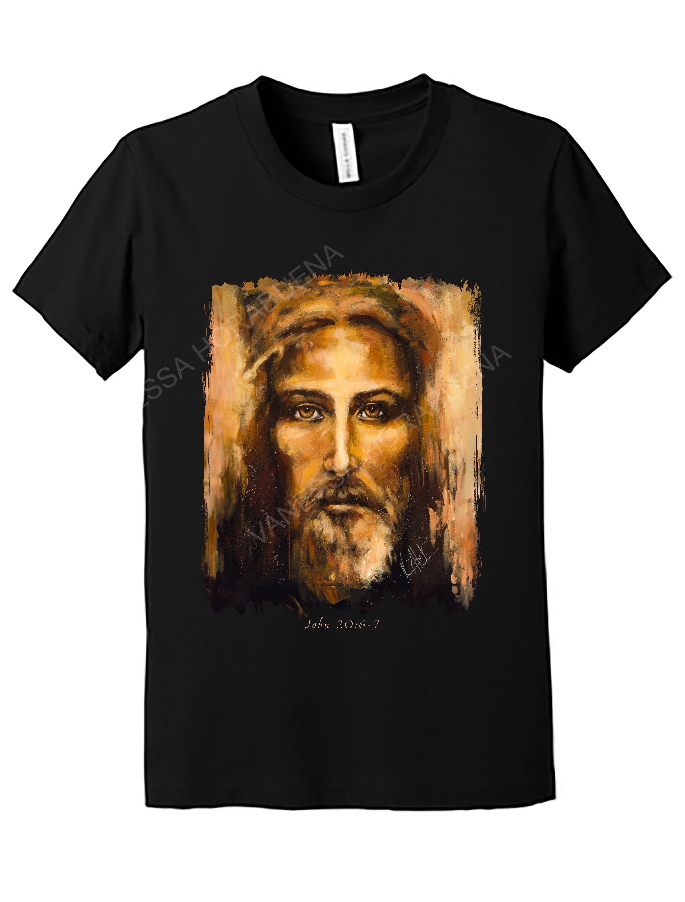 The Shroud of Turin - Resurrection Light - Kids T (Organic Cotton) Vanessa Horabuena Kids Black Small