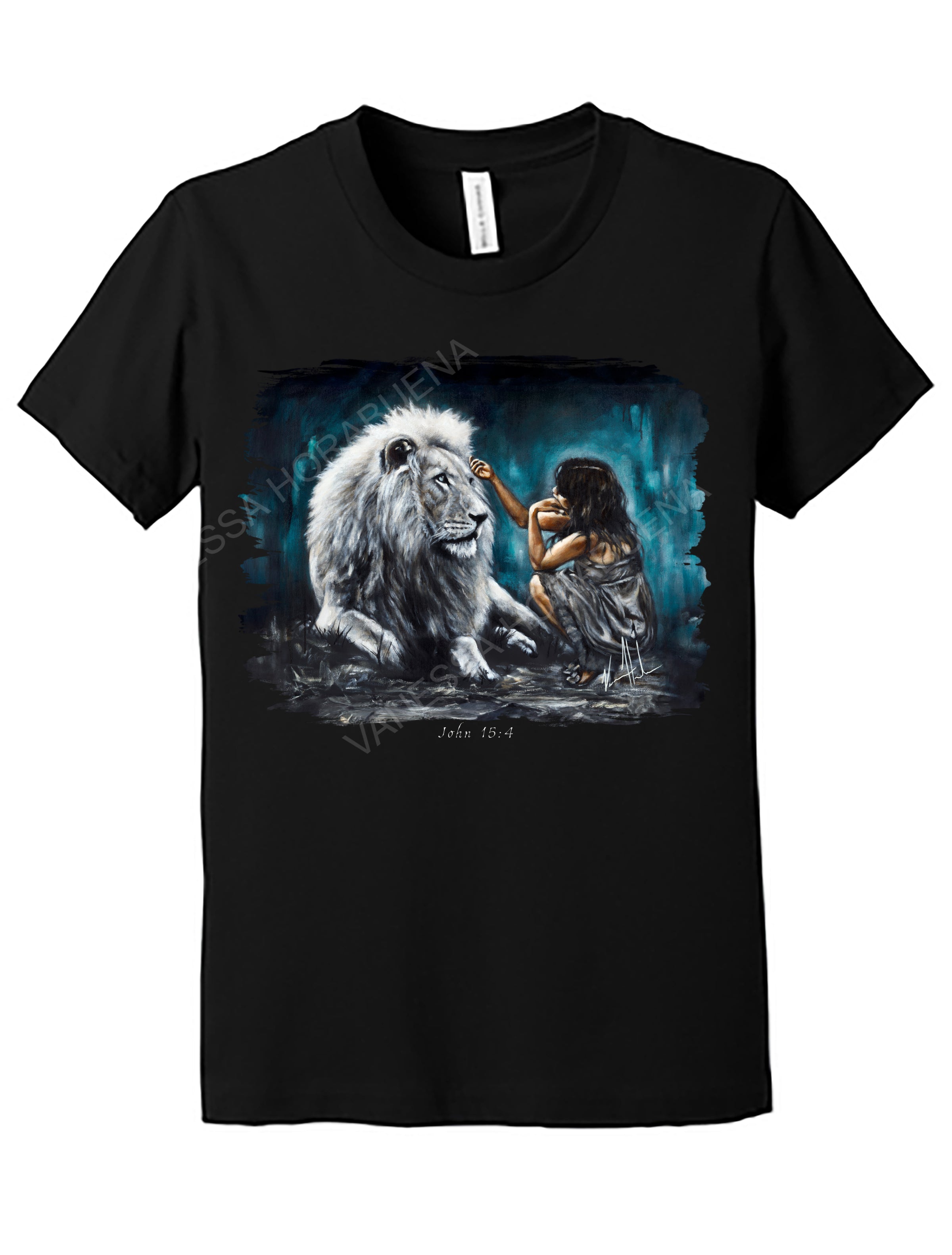 Intimacy with God (Blue Background) - Kids T (Organic Cotton) Vanessa Horabuena Kids Black Small