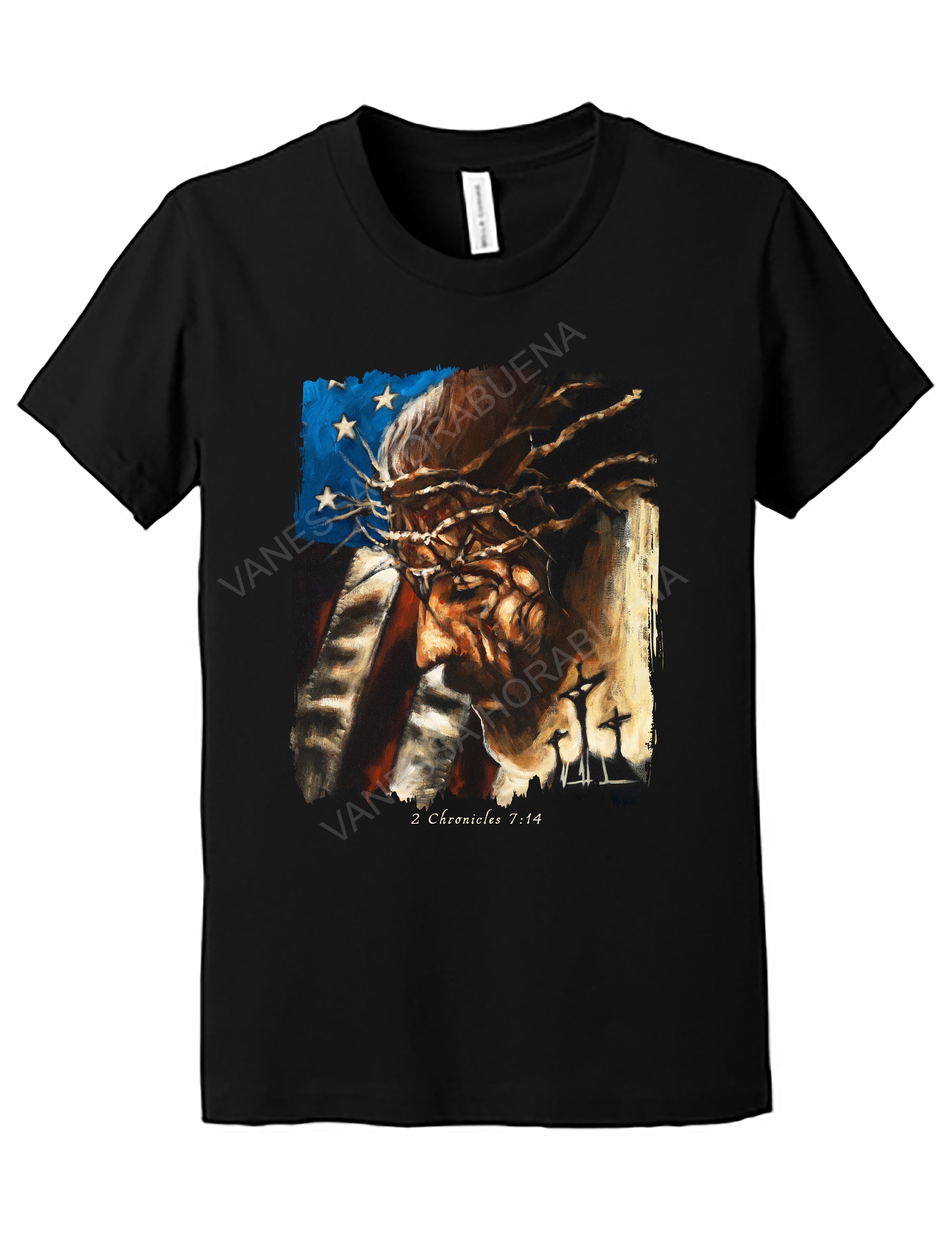 One Nation Under God - Kids T (Organic Cotton) Vanessa Horabuena Kids Black Small