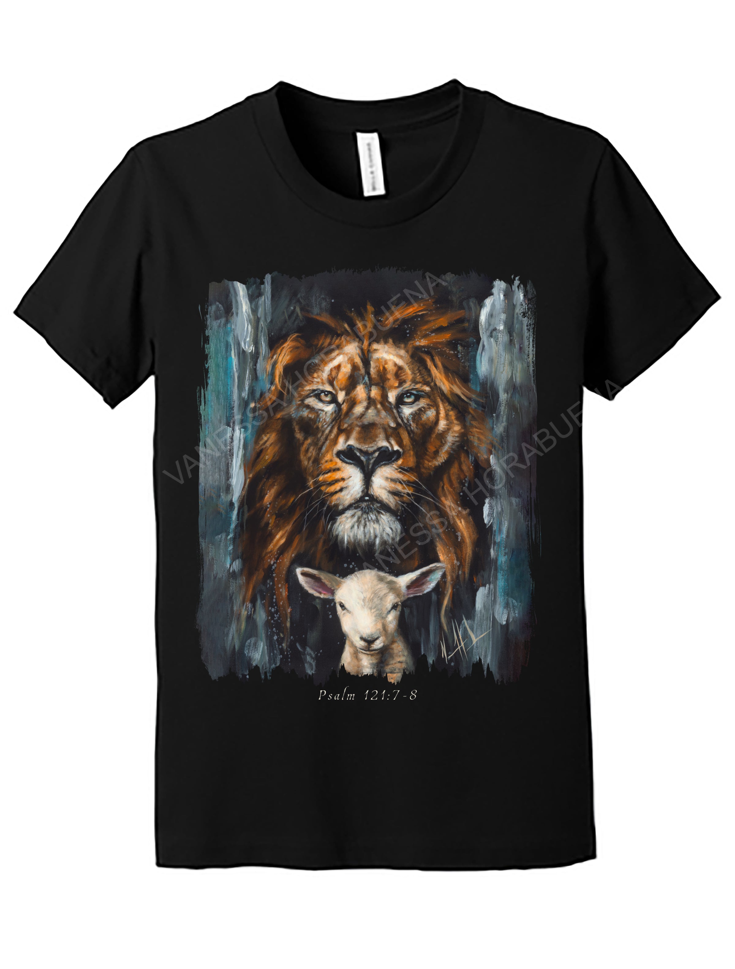 The Lion and Lamb Passover - Kids T (Organic Cotton) Vanessa Horabuena Kids Black Small