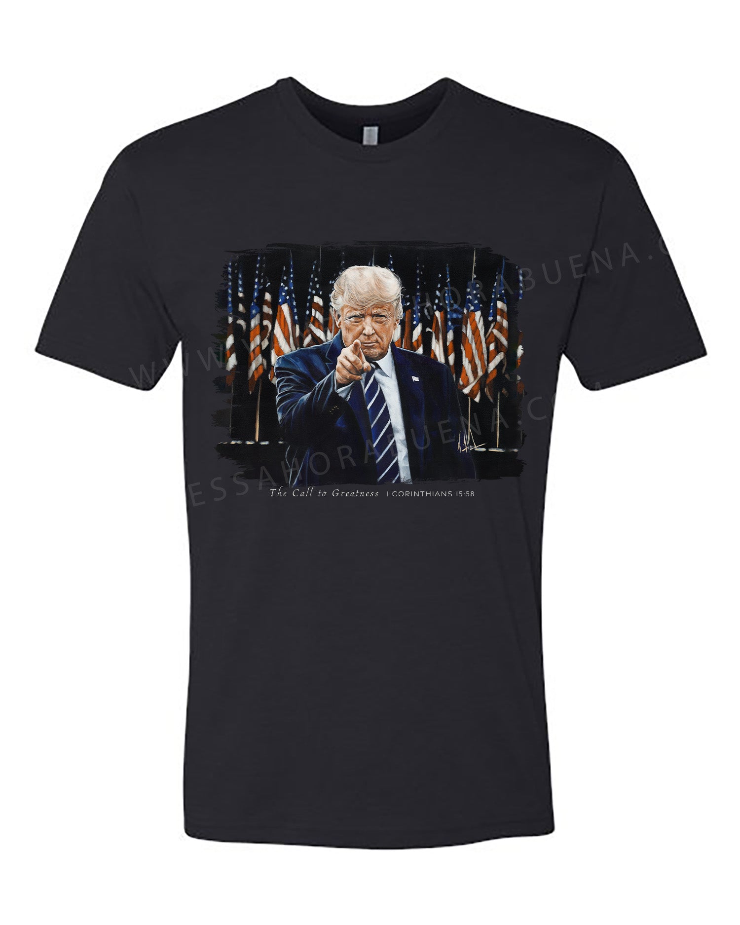 The Call to Greatness - Unisex T-Shirt Vanessa Horabuena Short Sleeve Black Small