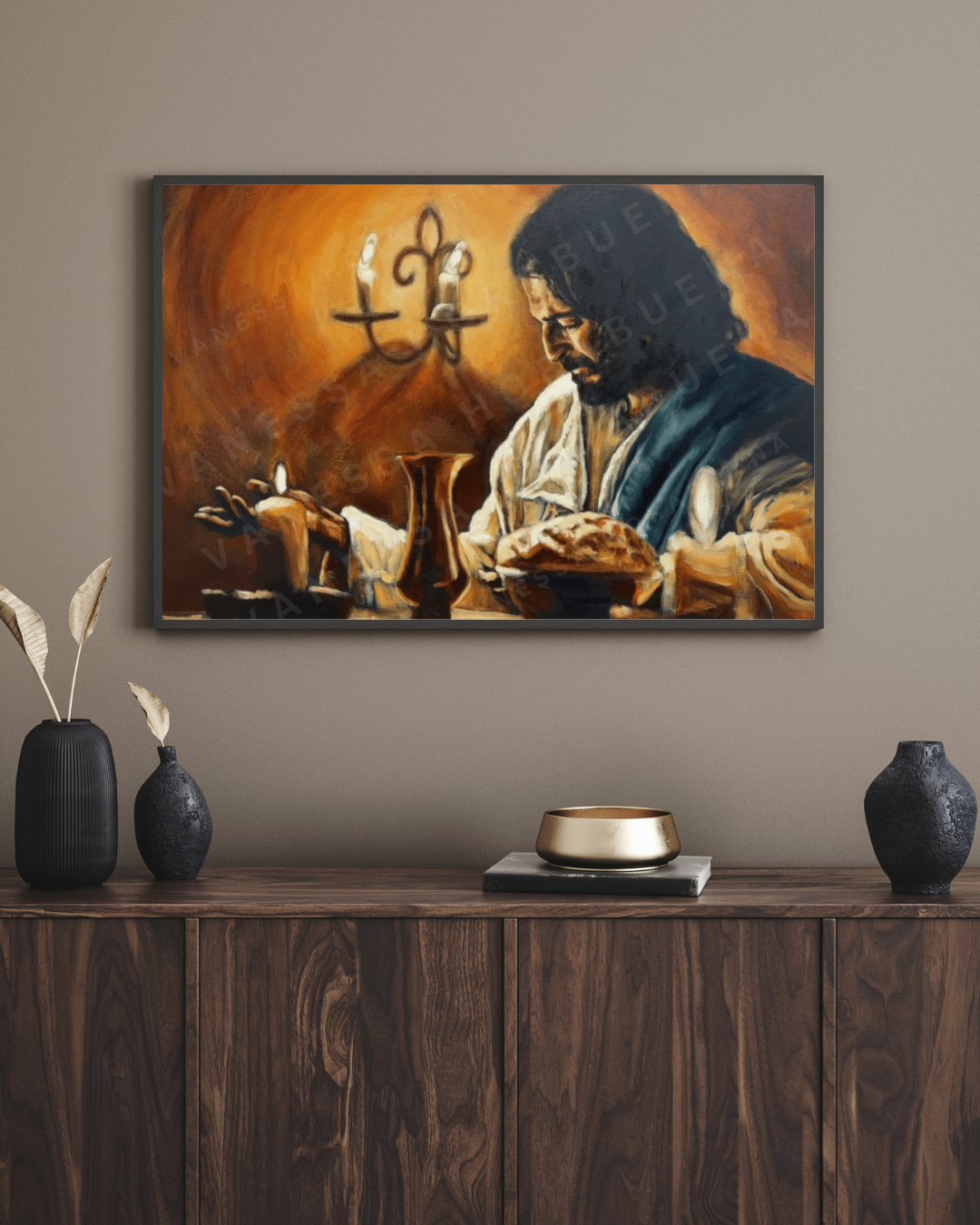 In Remembrance (Hand Embellished Canvas Print) Jesus Art Print Vanessa Horabuena