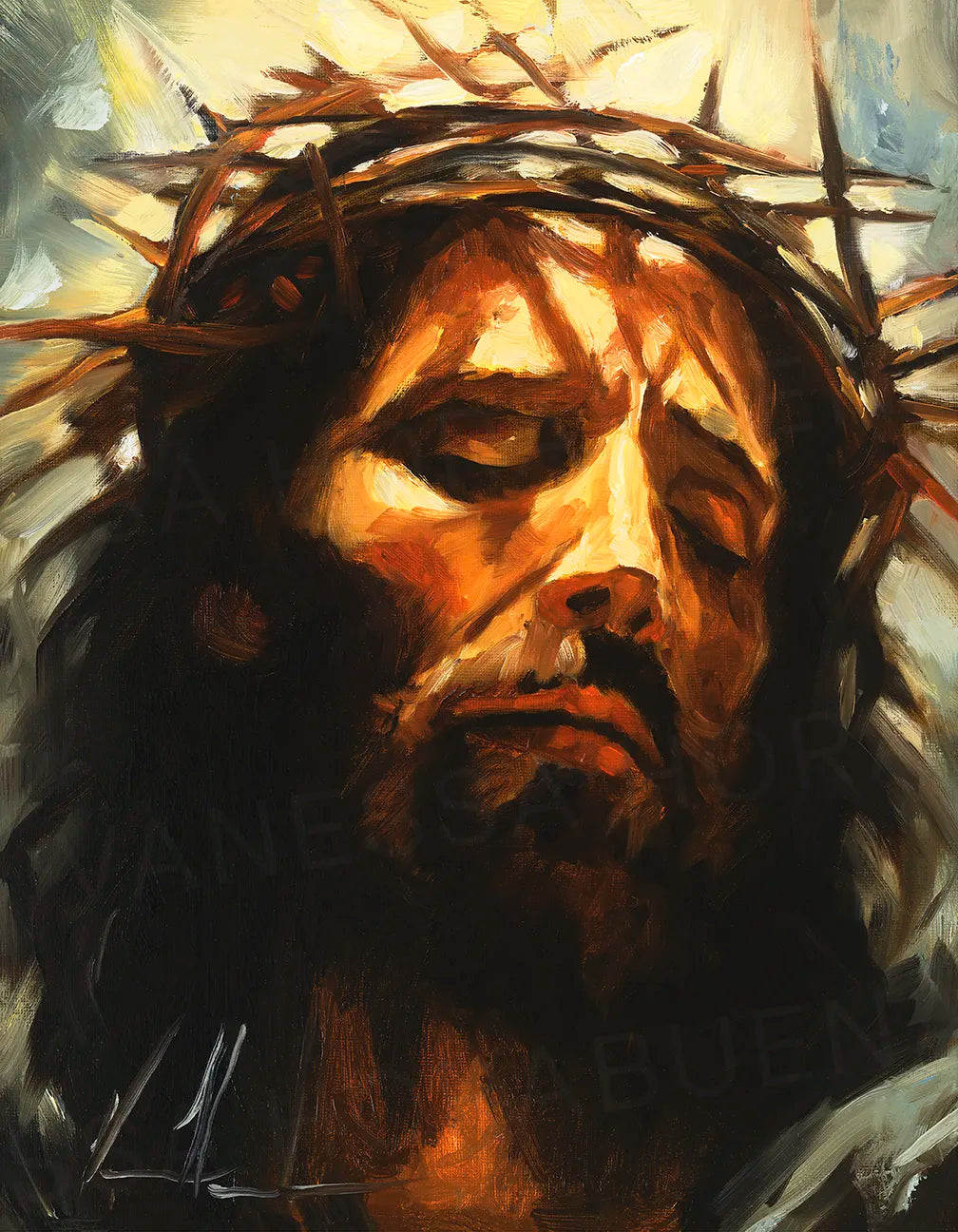 Christ is King (Hand Embellishment Canvas Print) Jesus Art Print Vanessa Horabuena