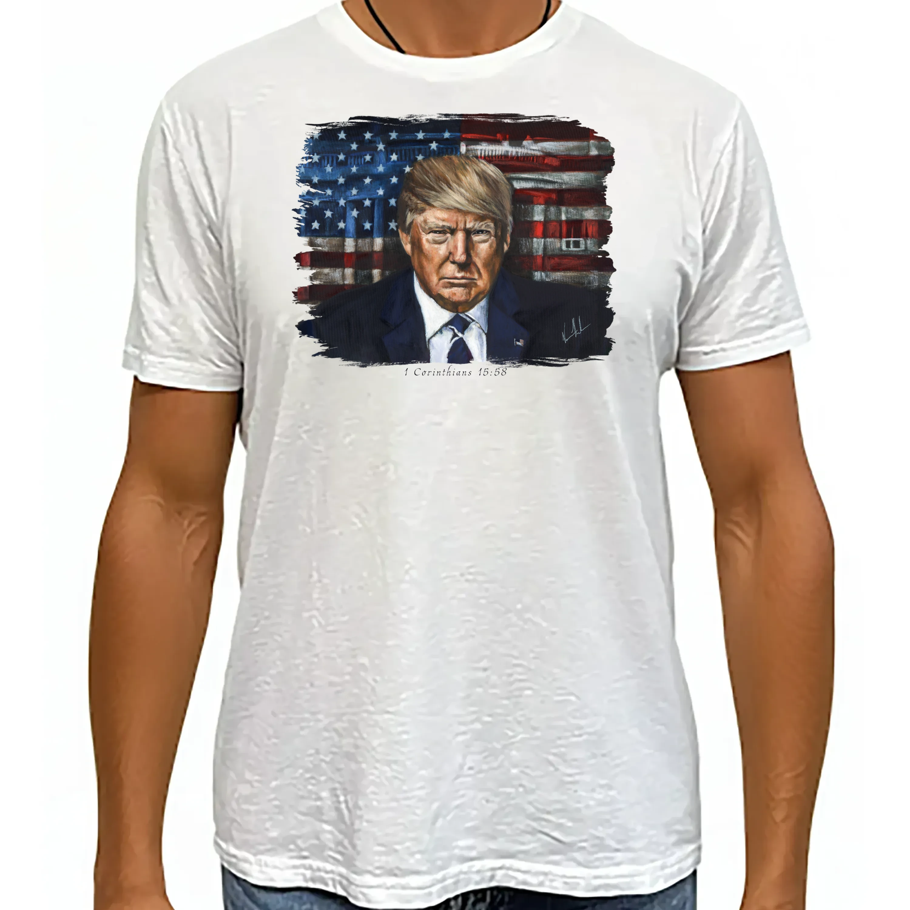 Commander In Chief - Unisex T (Premium Organic Fabric) Vanessa Horabuena Bamboo White Small