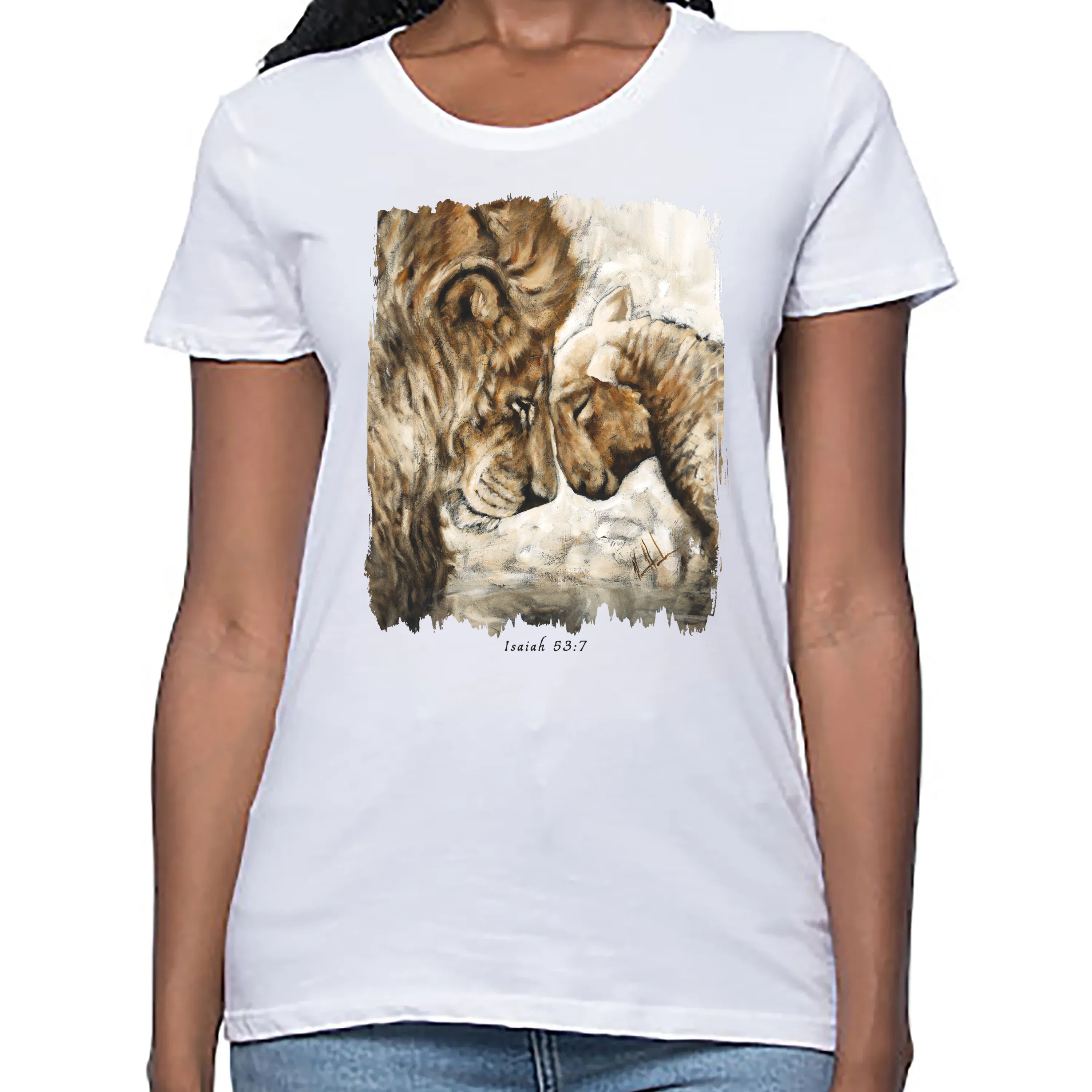 Women's T (Organic Bamboo) - Compassion of a King Organic Bamboo Vanessa Horabuena Short Sleeve Frost (White) XS