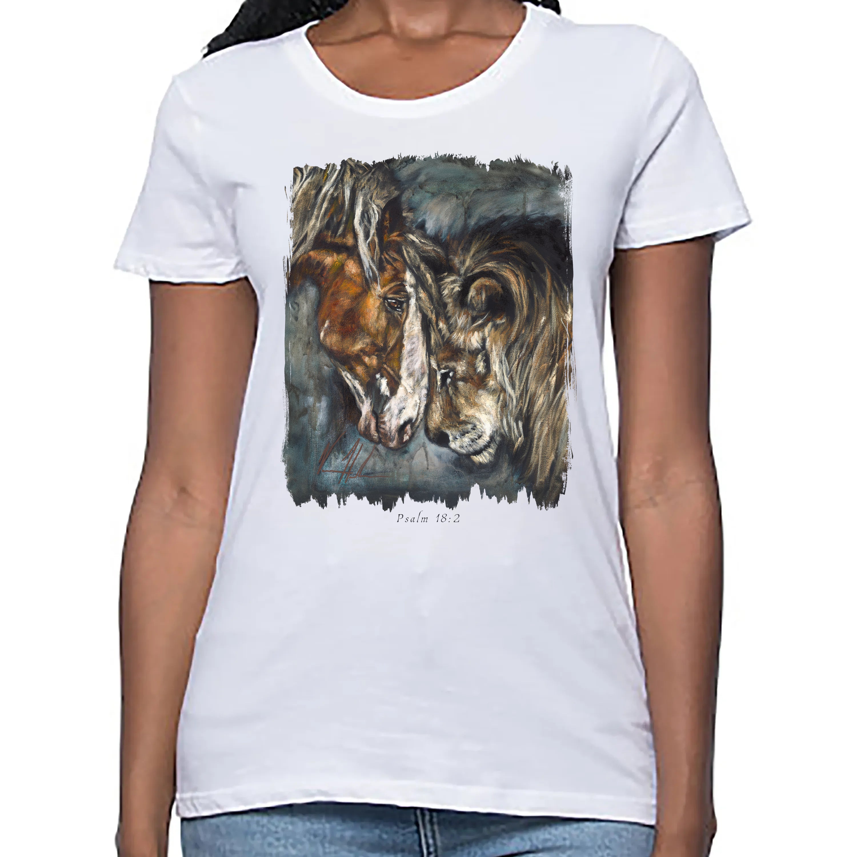 Women's T (Organic Bamboo) - Courage & Strength Organic Bamboo Vanessa Horabuena Short Sleeve Frost (White) XS