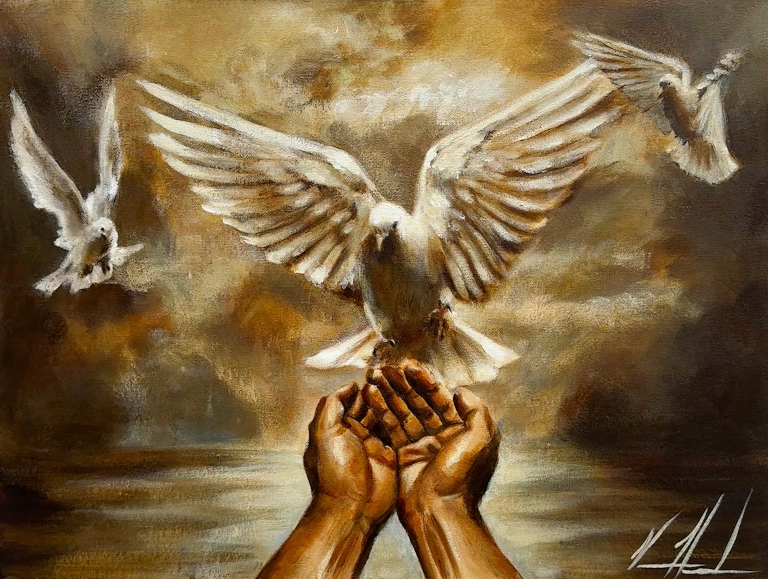 Return to the Father (Hand Embellished Canvas Print) Jesus Art Print Vanessa Horabuena