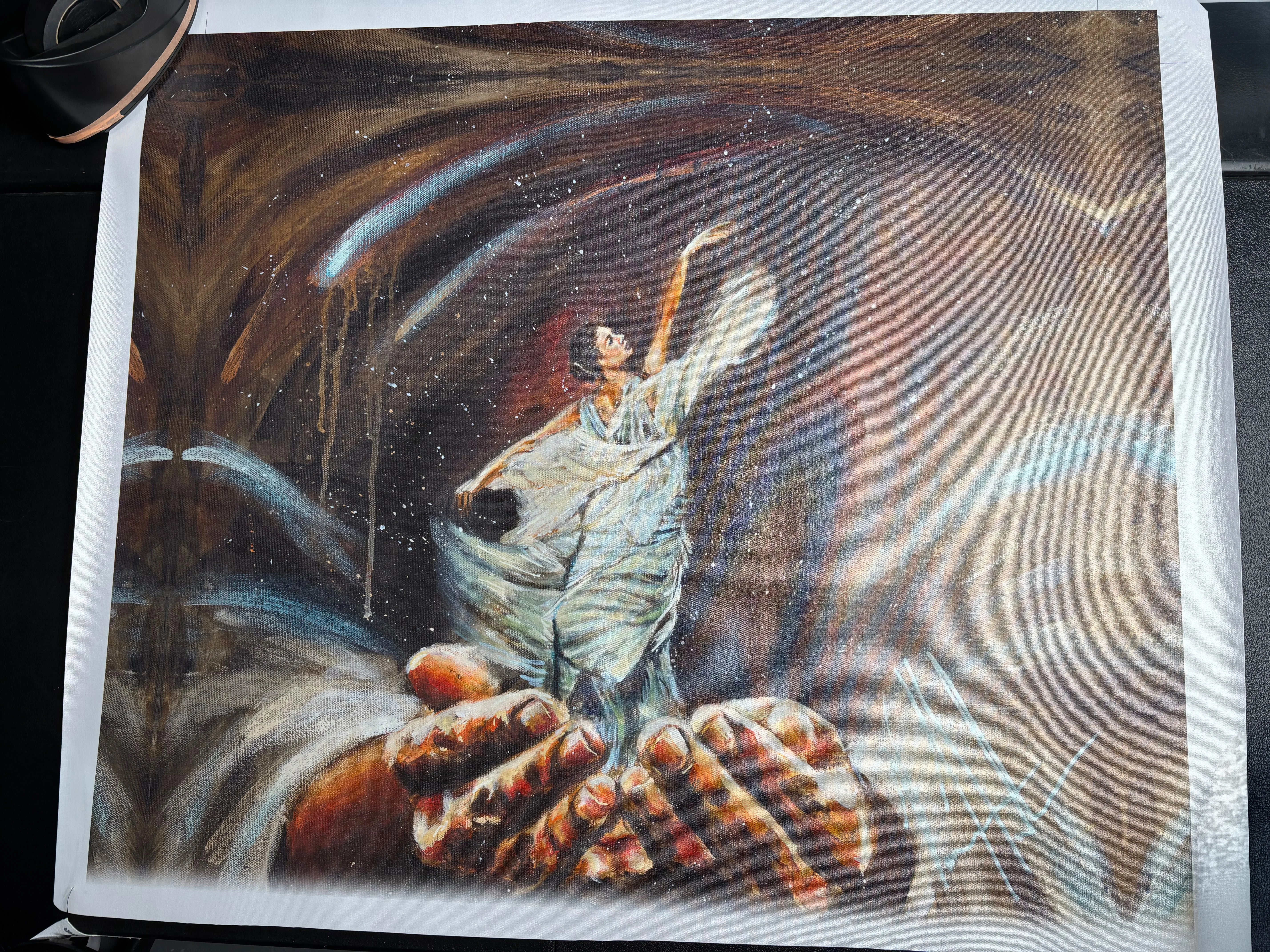 CM# 8 - Endless Dance In The Father's Hands - Brunette Version - 30"x30" Canvas Print Vanessa Horabuena