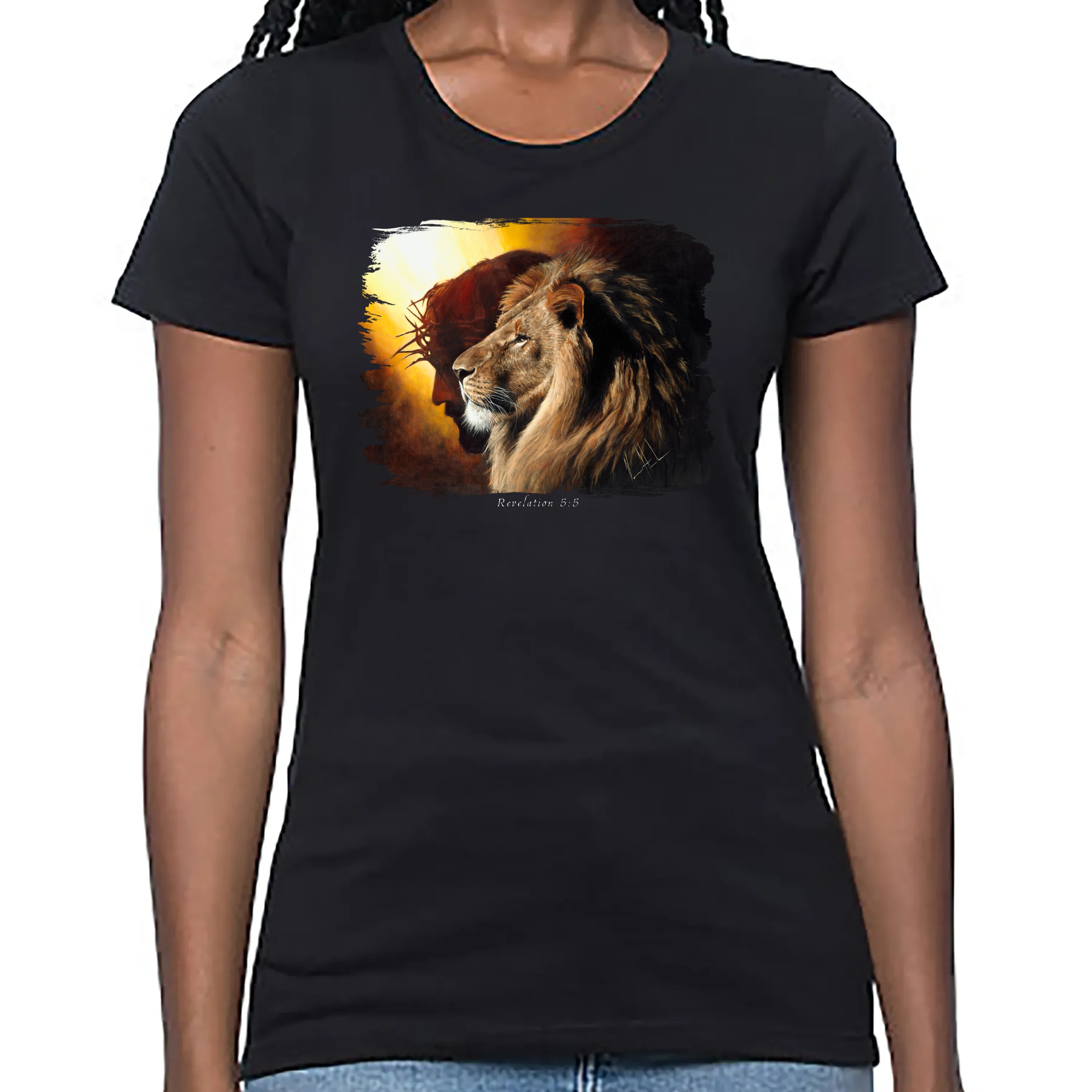 Women's T (Organic Bamboo) - The Lion of Judah Organic Bamboo Vanessa Horabuena Short Sleeve Eclipse (Black) XS