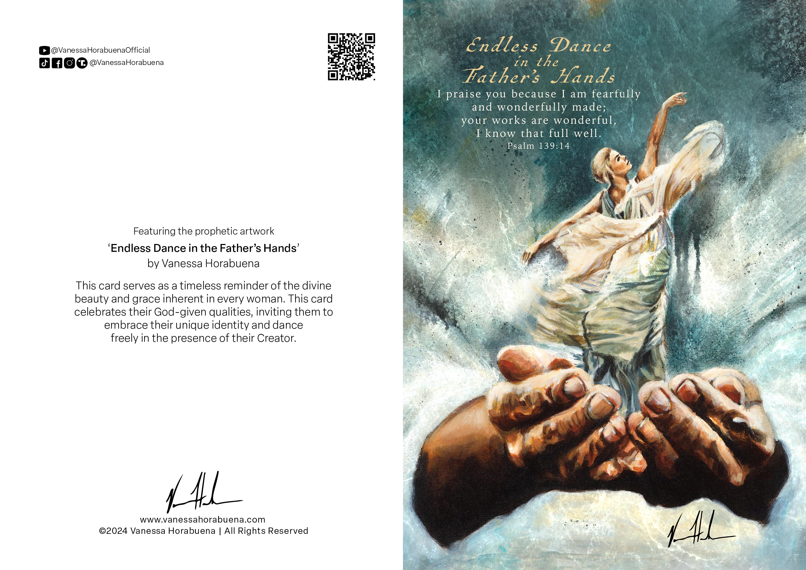 Endless Dance in the Father's Hands - Blonde Version Greeting Card Vanessa Horabuena