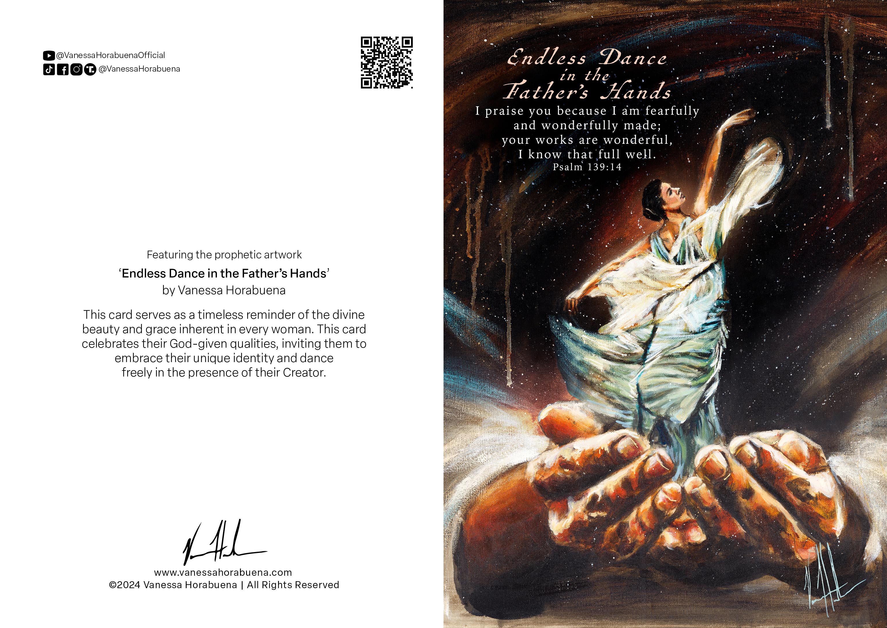 Endless Dance in the Father's Hands - Brunette Version Greeting Card Vanessa Horabuena