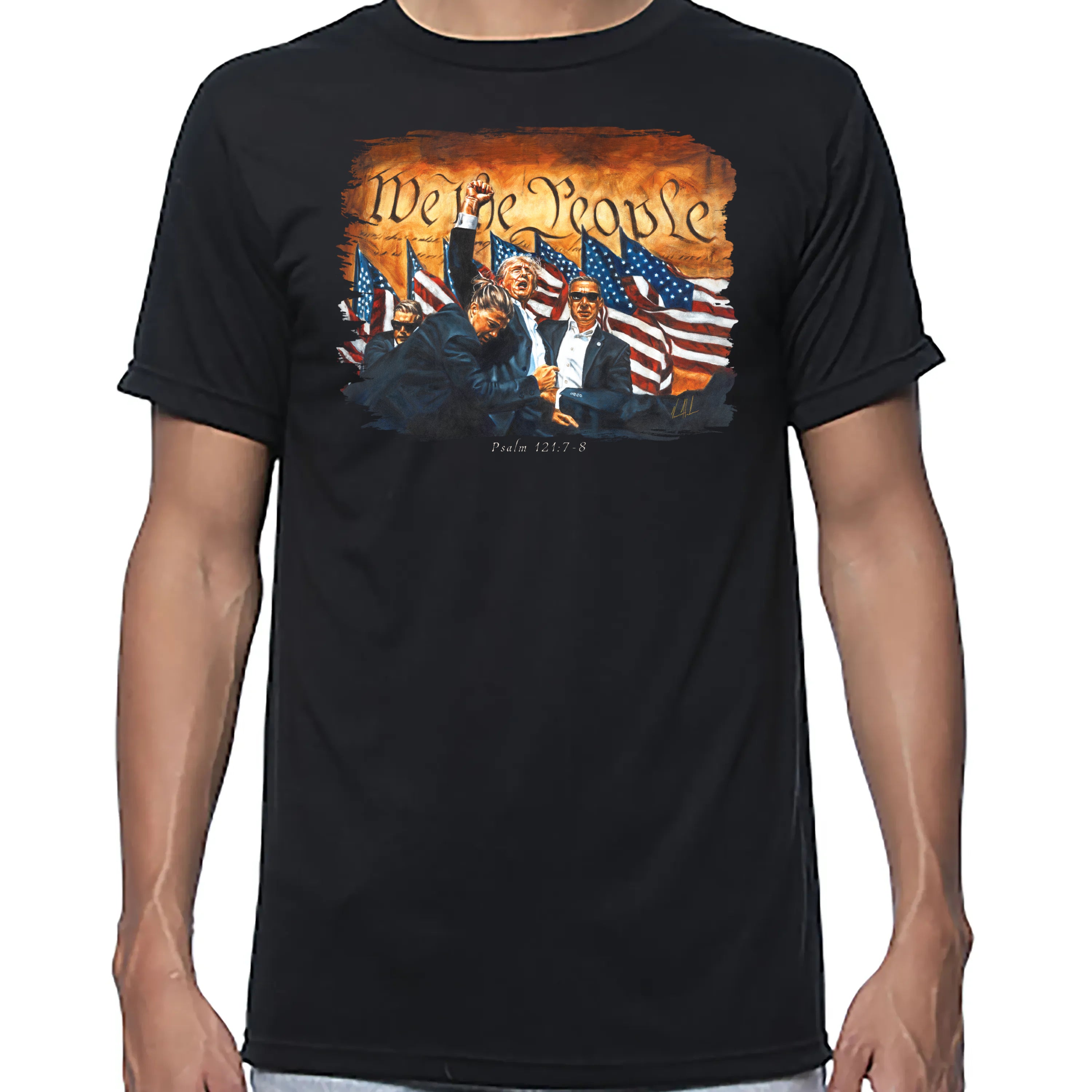 Fight For America - Unisex T (Premium Organic Fabric) Vanessa Horabuena Bamboo Black Small