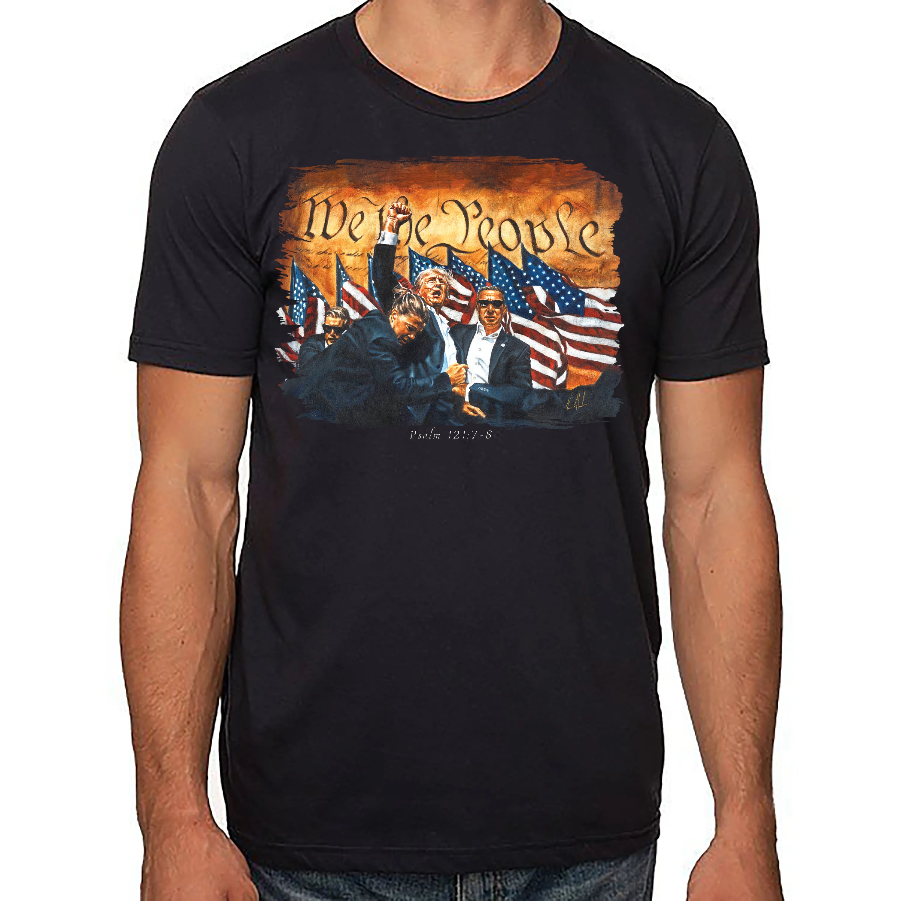 Fight For America - Unisex T (Premium Organic Fabric) Vanessa Horabuena Cotton Black Small