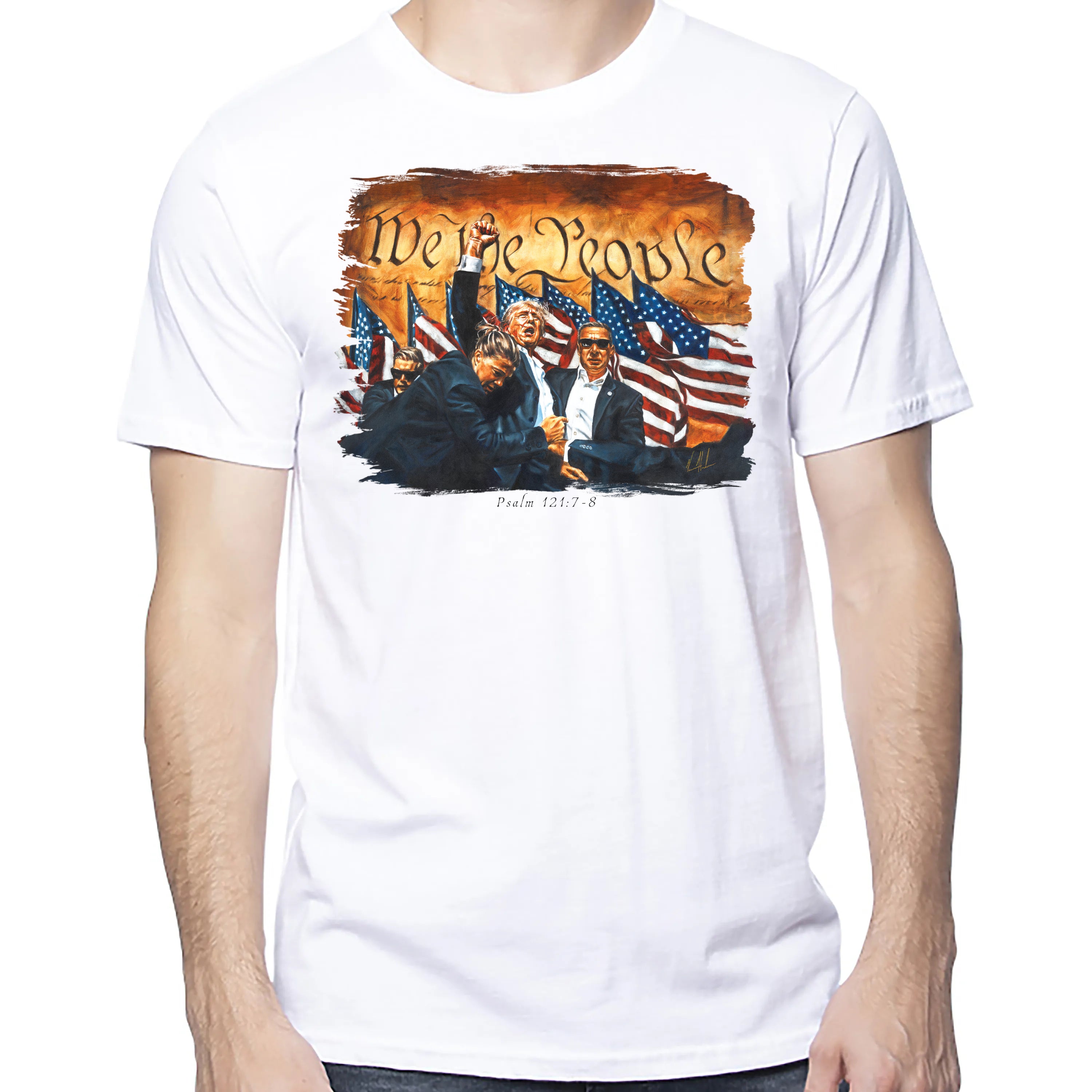 Fight For America - Unisex T (Premium Organic Fabric) Vanessa Horabuena Cotton White Small