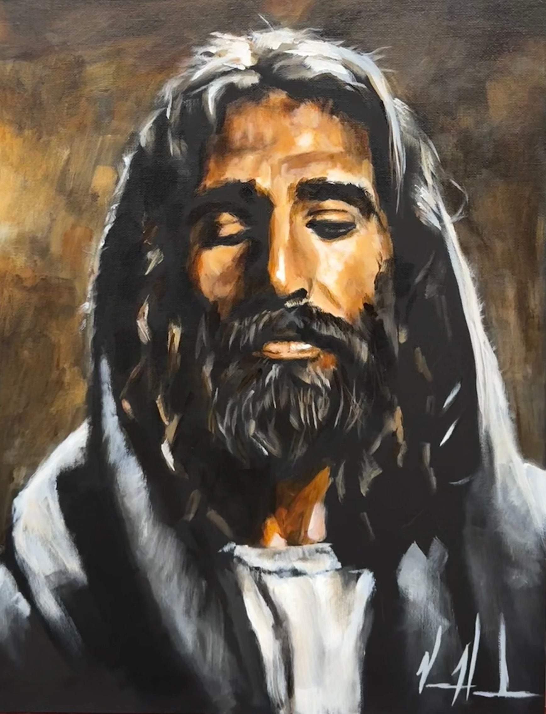 Rabbi - 14”x18” Original Acrylic Painting Original Painting Vanessa Horabuena