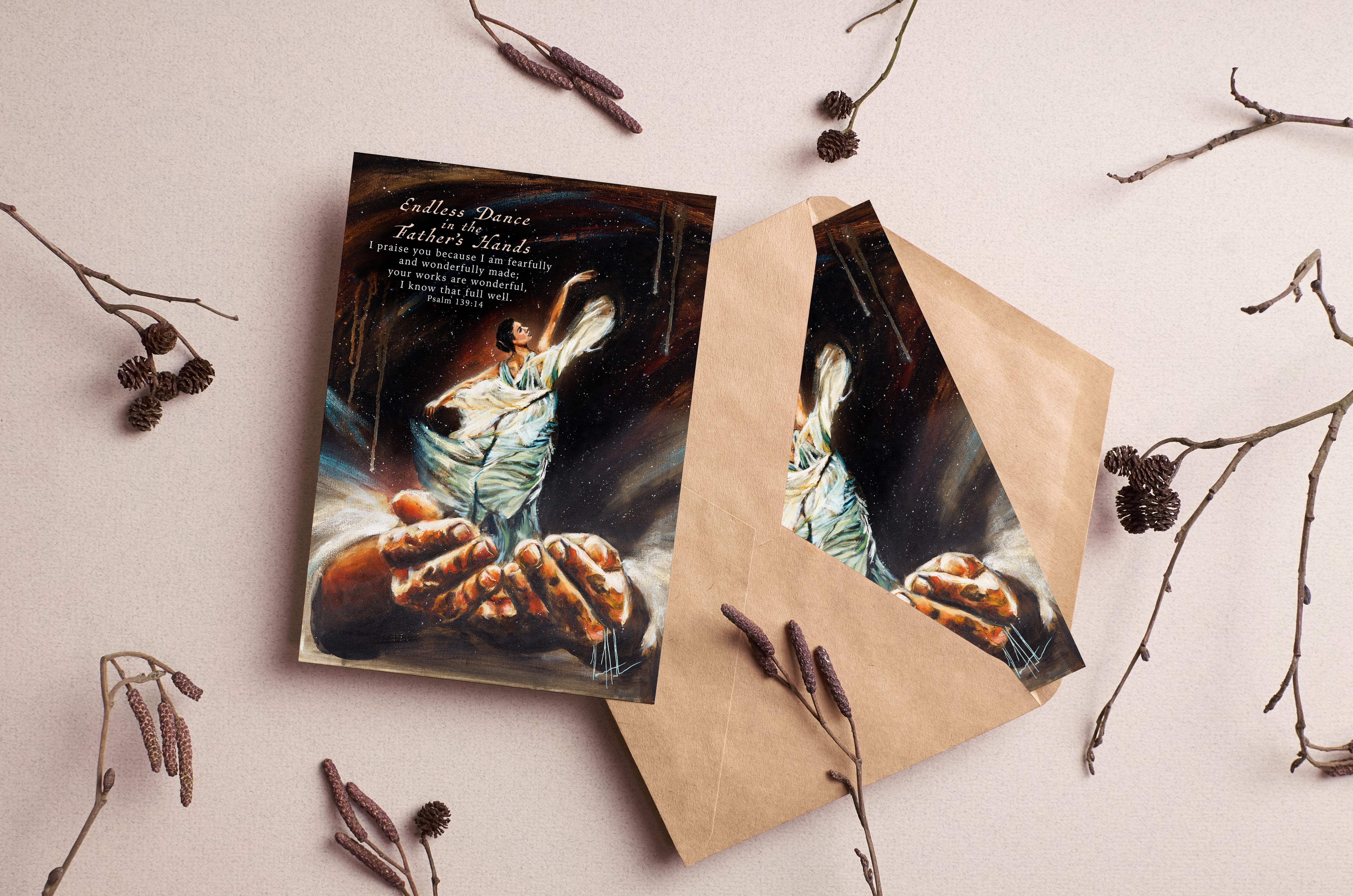 Endless Dance in the Father's Hands - Brunette Version Greeting Card Vanessa Horabuena