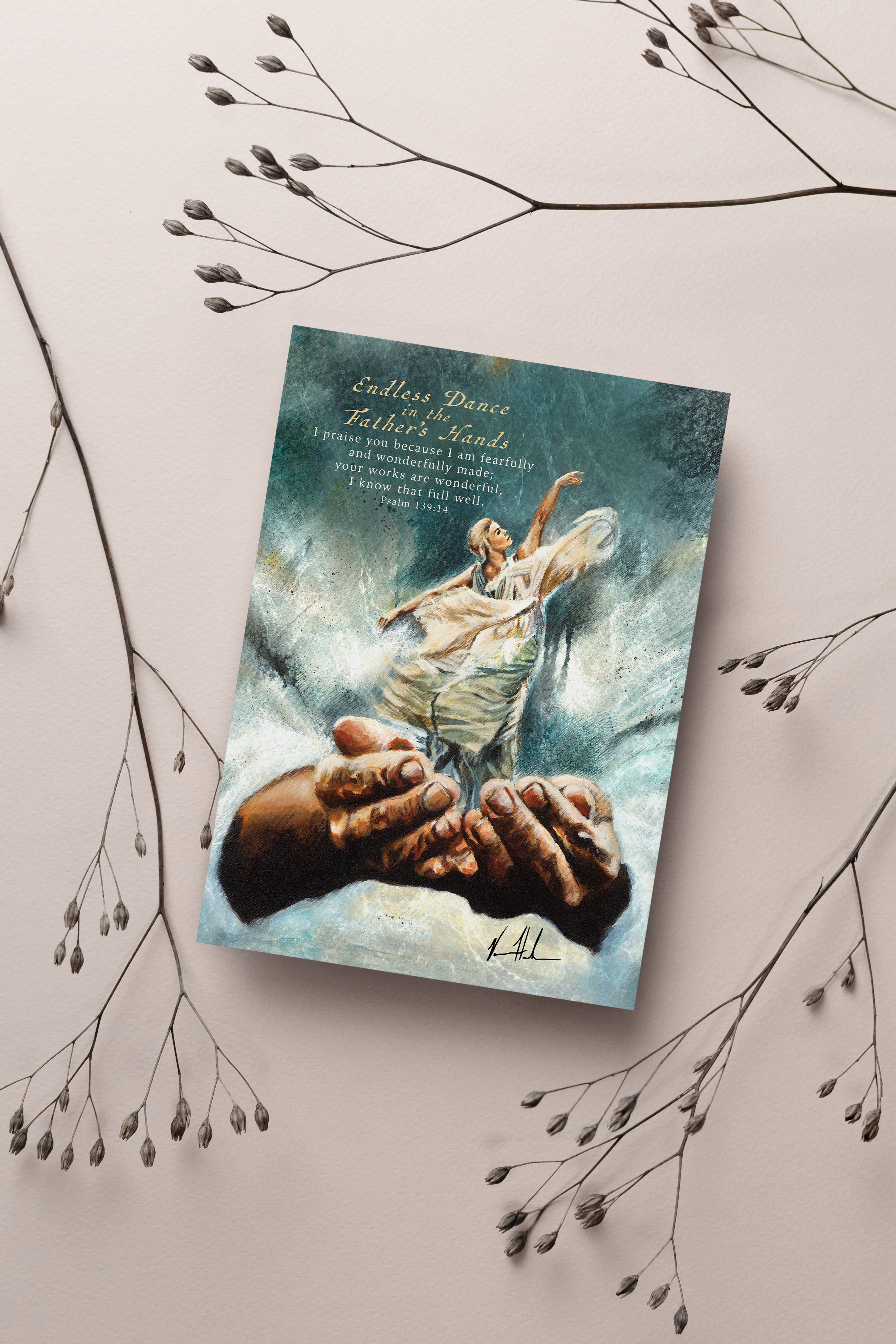 Endless Dance in the Father's Hands - Blonde Version Greeting Card Vanessa Horabuena