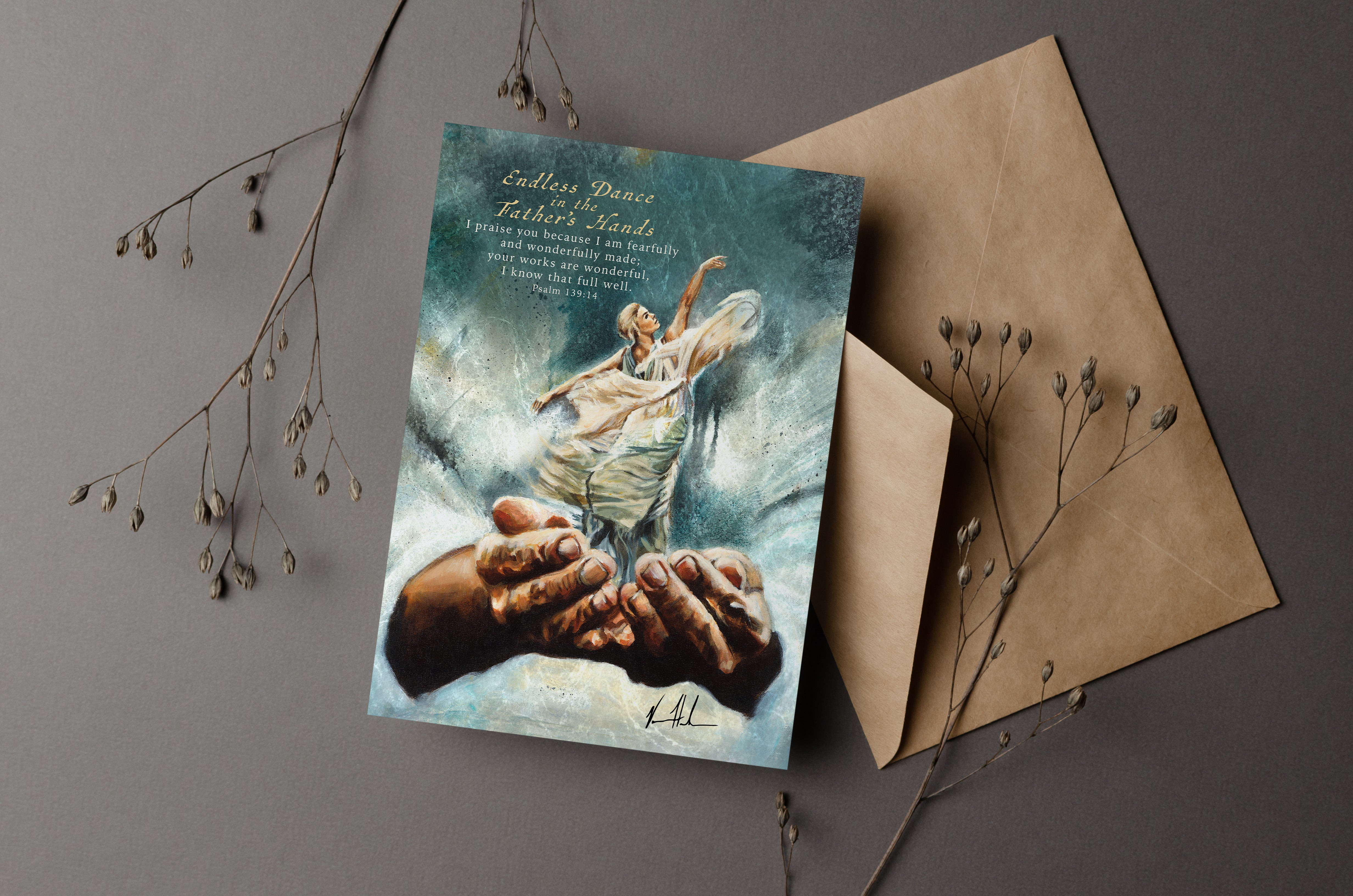 Endless Dance in the Father's Hands - Blonde Version Greeting Card Vanessa Horabuena