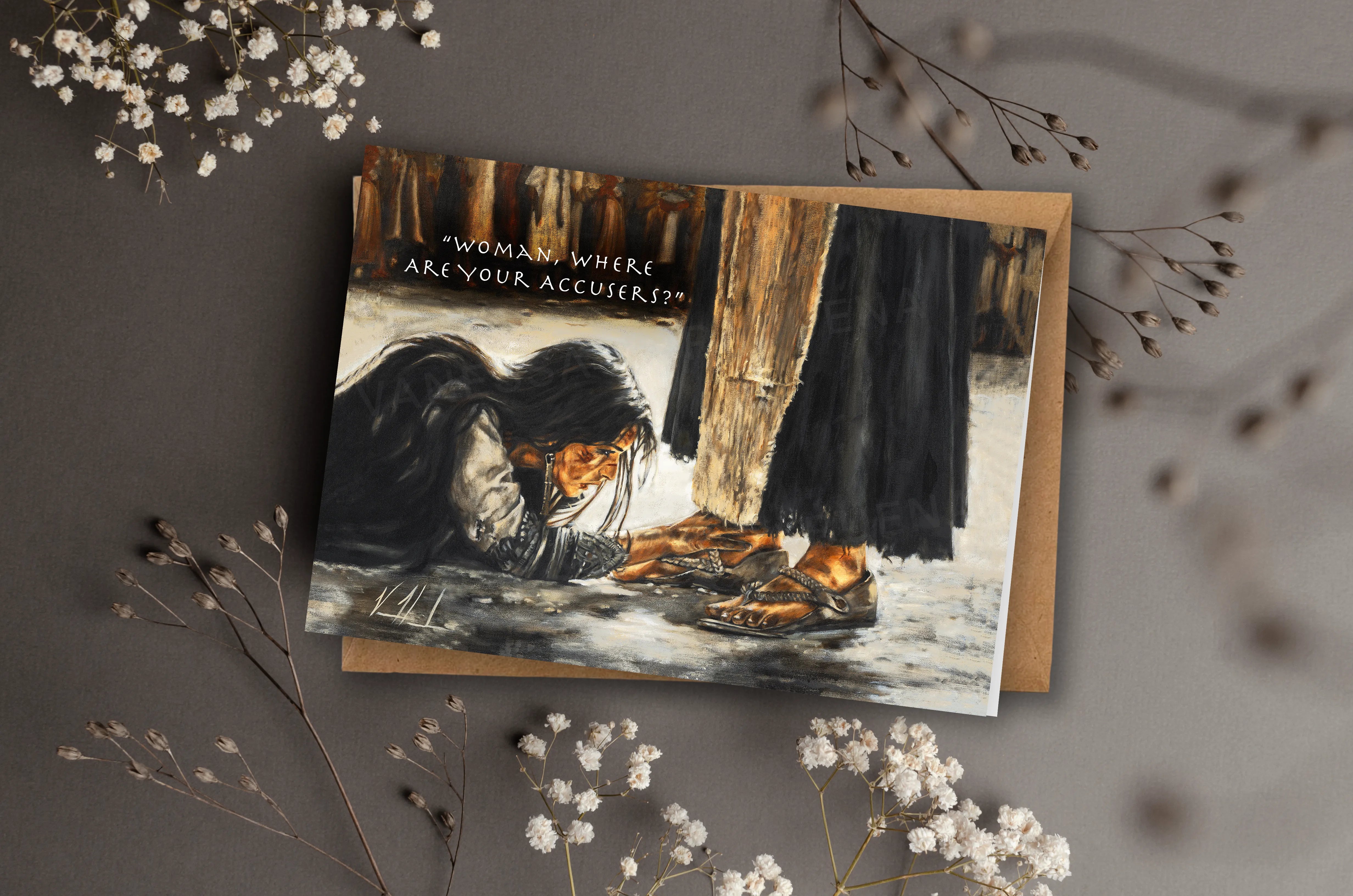 "Woman, Where Are Your Accusers?" Greeting Card Vanessa Horabuena