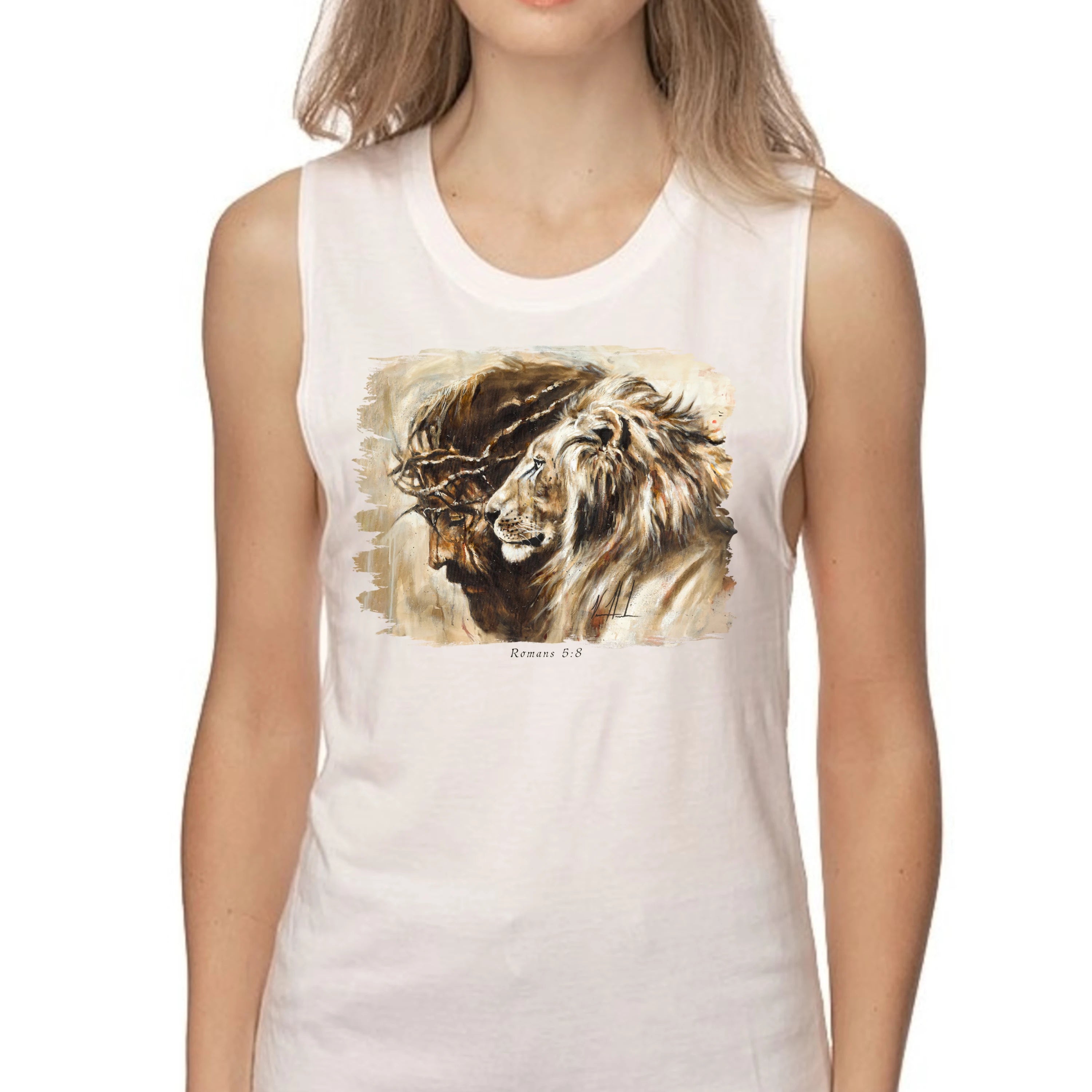 Heaven's Grace - Women's Tank Top (Organic Bamboo) Organic Bamboo Vanessa Horabuena Short Sleeve Frost (White) XS