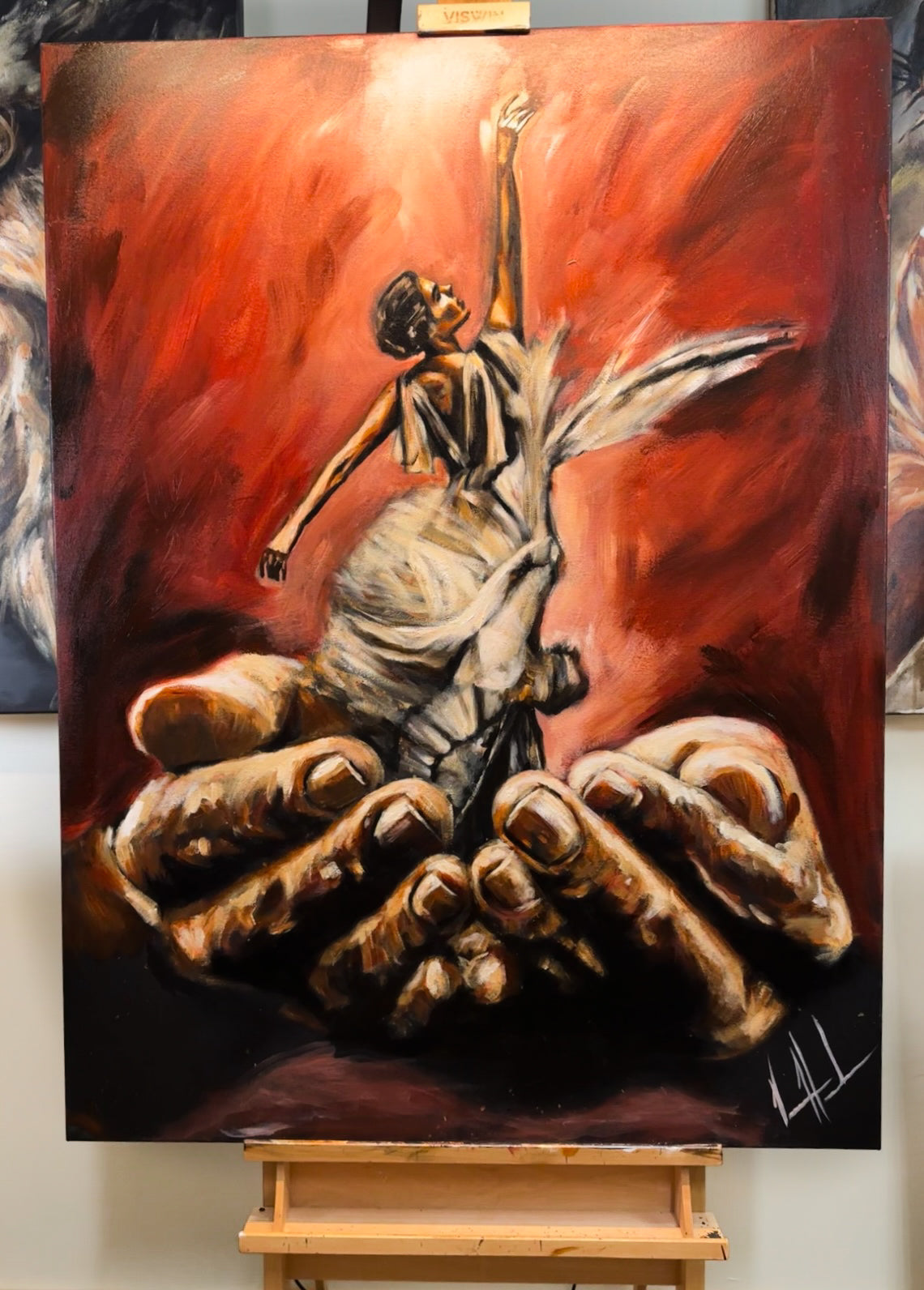 Endless Dance in the Father’s Hands - 36”x48” Original Acrylic Painting th Original Painting Vanessa Horabuena
