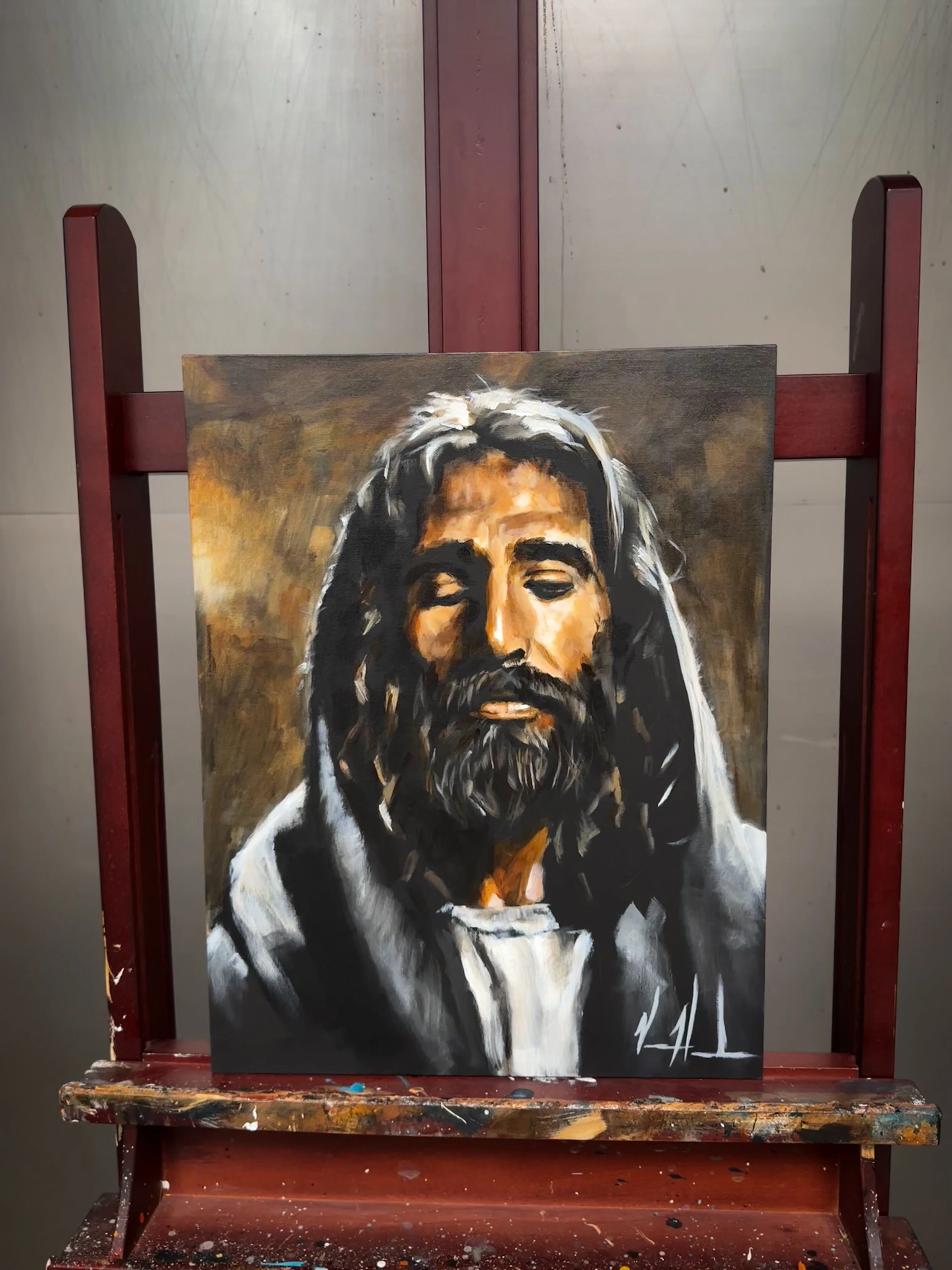 Rabbi - 14”x18” Original Acrylic Painting Original Painting Vanessa Horabuena