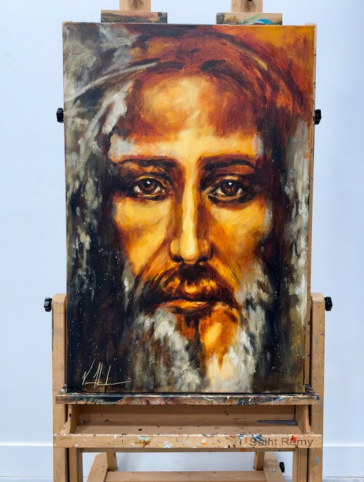 The Shroud of Turin - 24”x36” Original Painting Original Painting Vanessa Horabuena