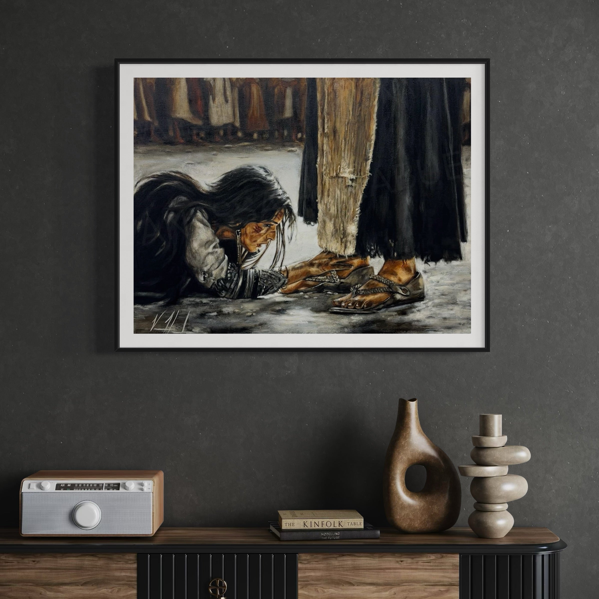 "Woman, Where Are Your Accusers?" (Hand Embellished Canvas Print) Women's Art Print, Jesus Art Print Vanessa Horabuena