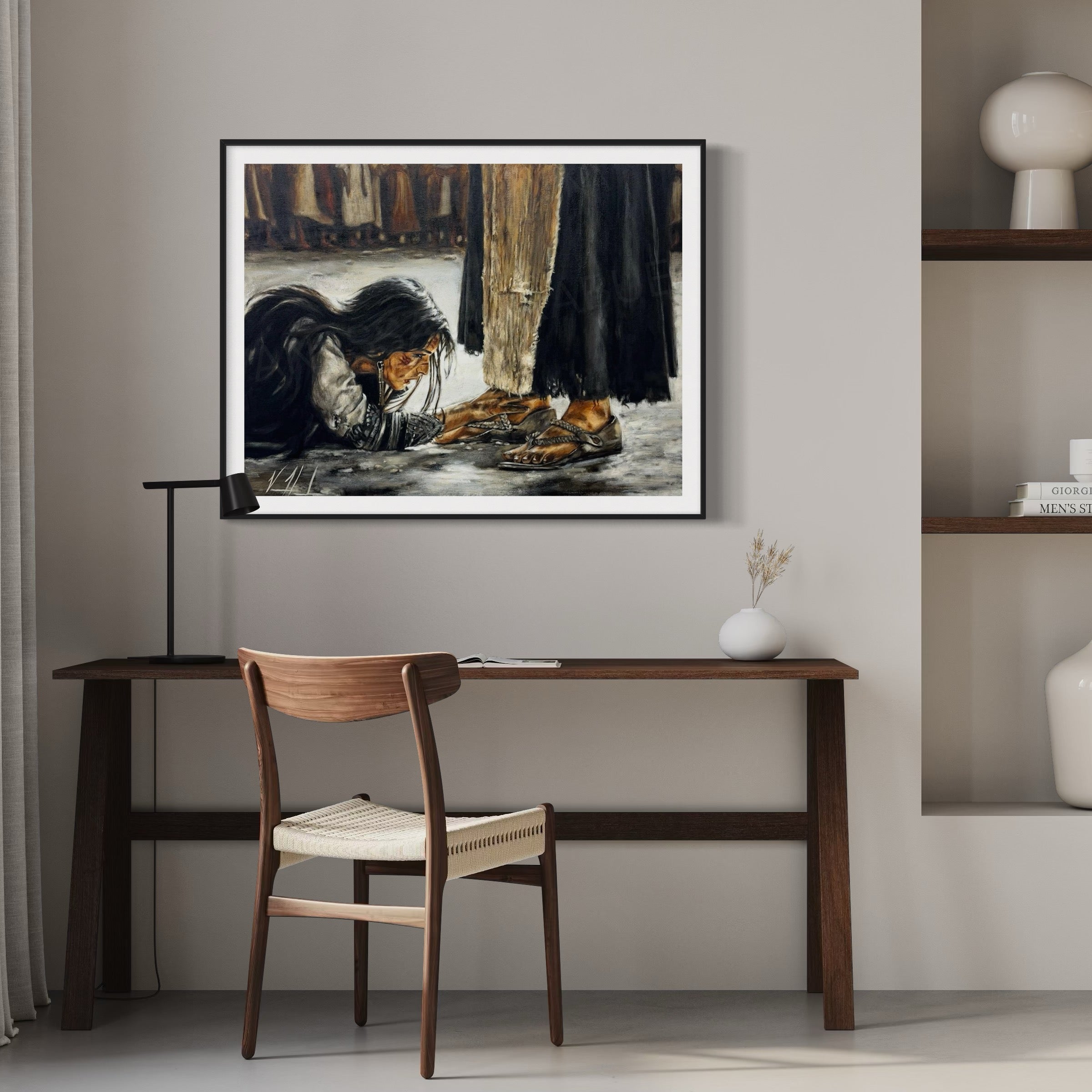 "Woman, Where Are Your Accusers?" (Hand Embellished Canvas Print) Women's Art Print, Jesus Art Print Vanessa Horabuena