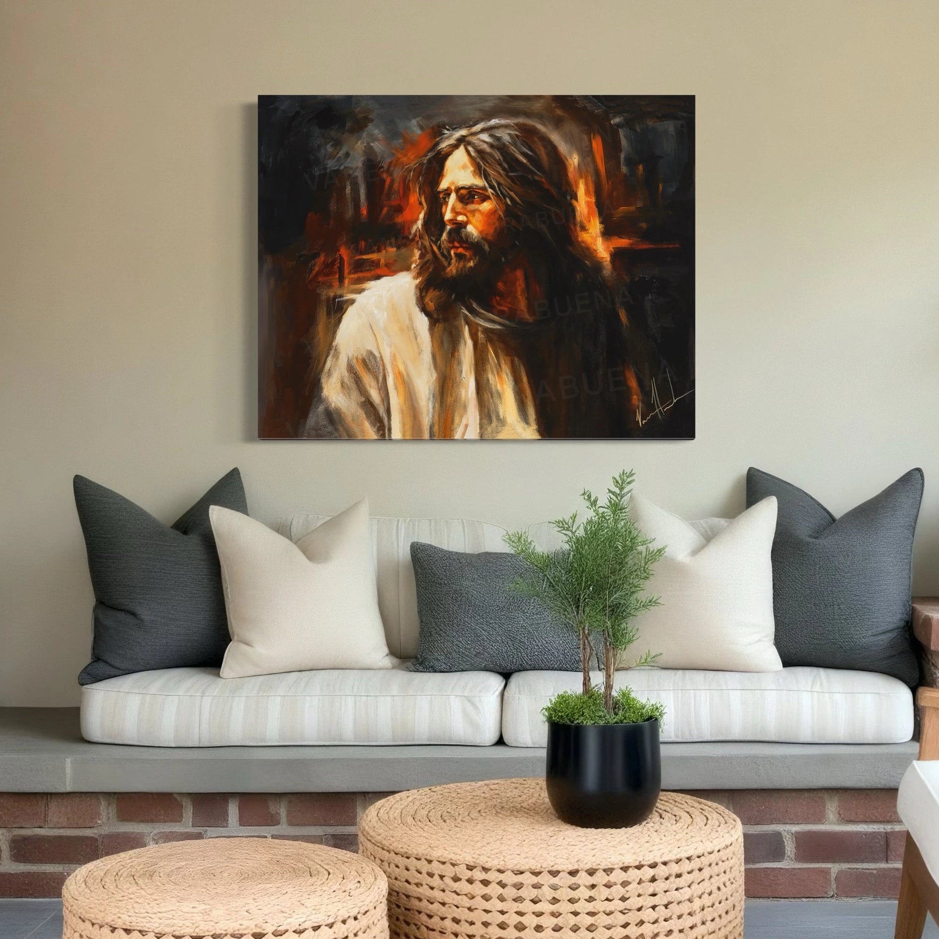 Our Beloved King (Hand Embellishment Canvas Print) Jesus Art Print Vanessa Horabuena