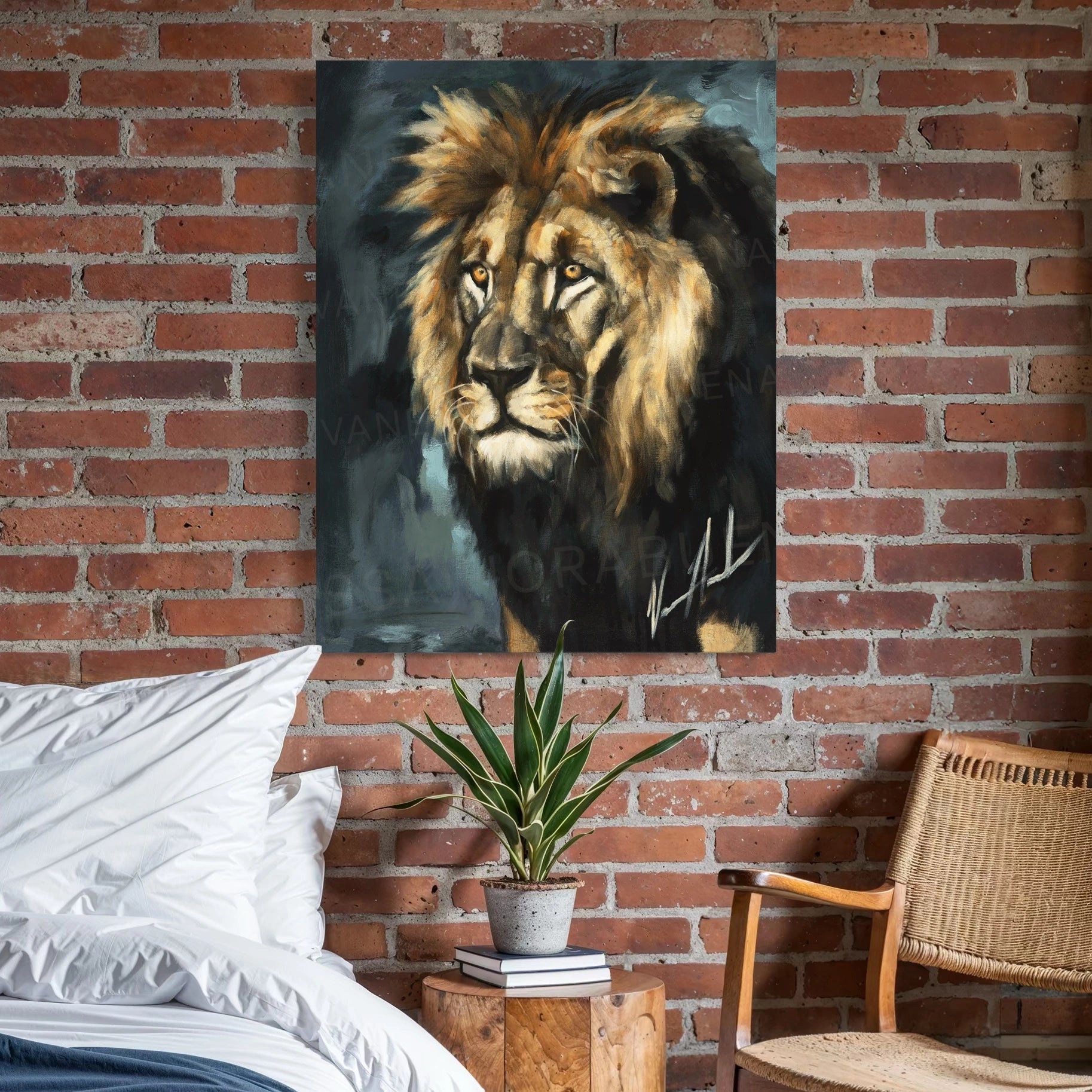 Walking in the Authority of the King Lion Art Print Vanessa Horabuena