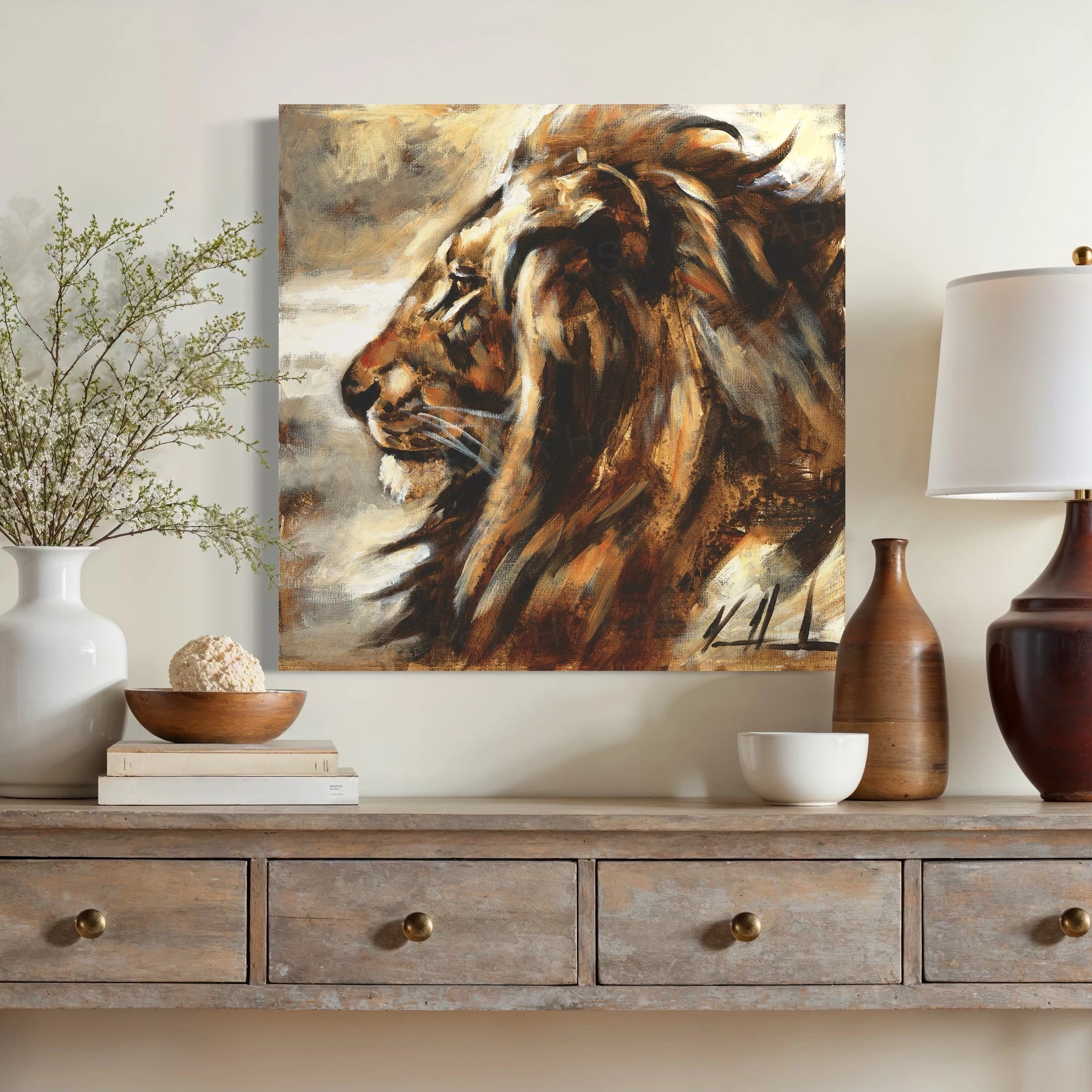 Strong Foundation Lion Art Print Vanessa Horabuena
