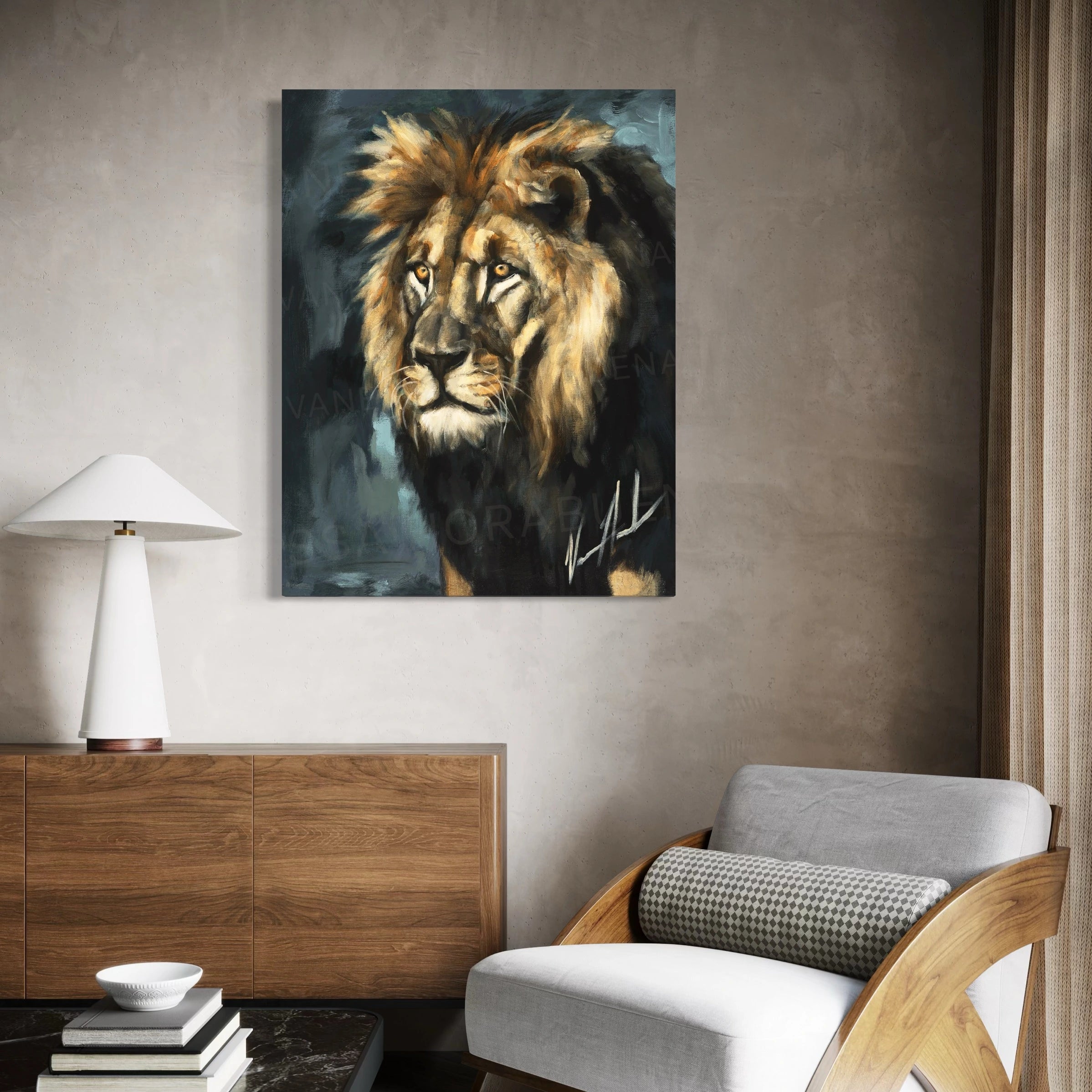 Walking in the Authority of the King Lion Art Print Vanessa Horabuena